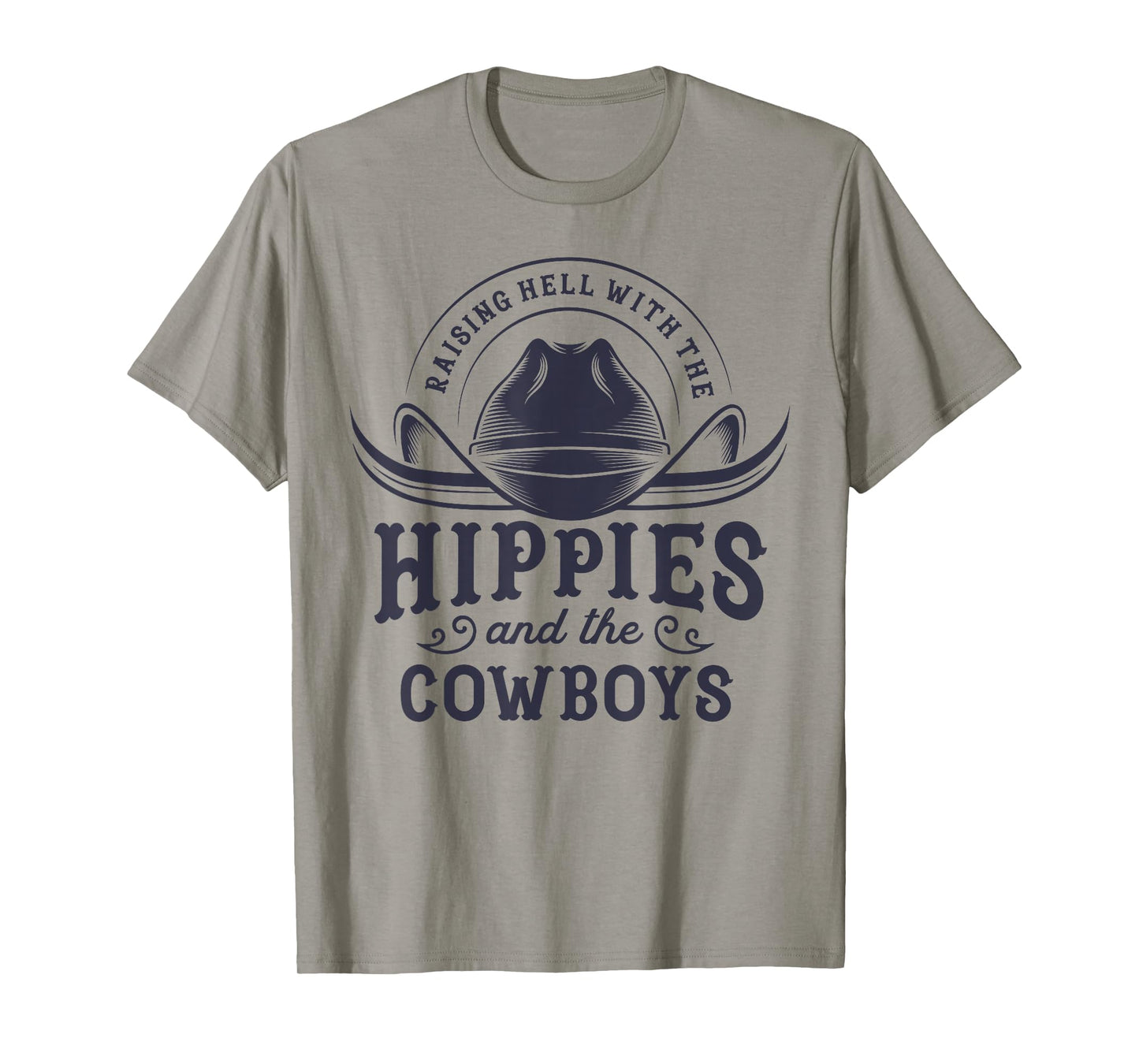 Hippies And Cowboys Cowgirls Retro 70s Western Country Rodeo T-Shirt