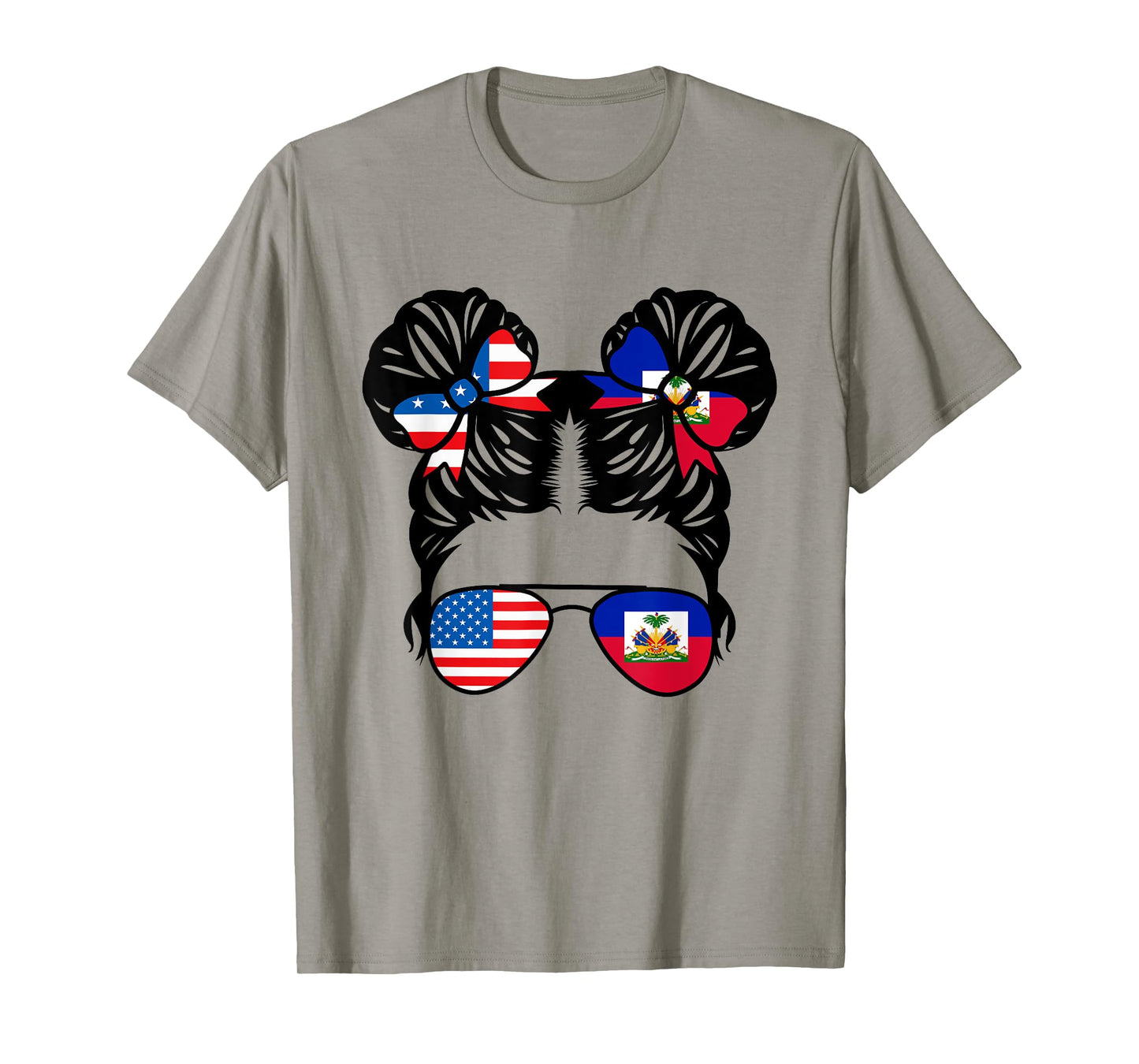 Half American Half Haitian Girl USA Haiti Flag Patriot T-Shirt