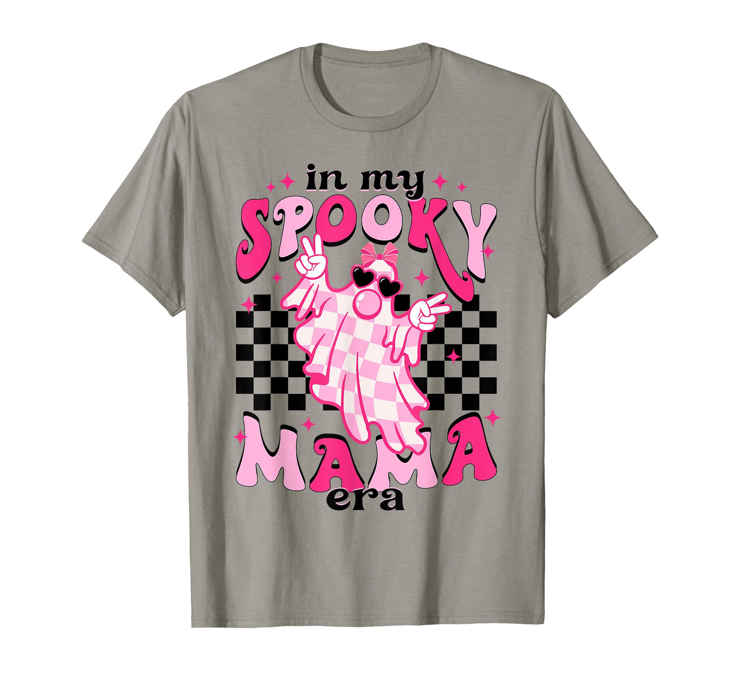 In My Spooky Mama Era Retro Halloween Pink Ghost Cute Bubble T-Shirt