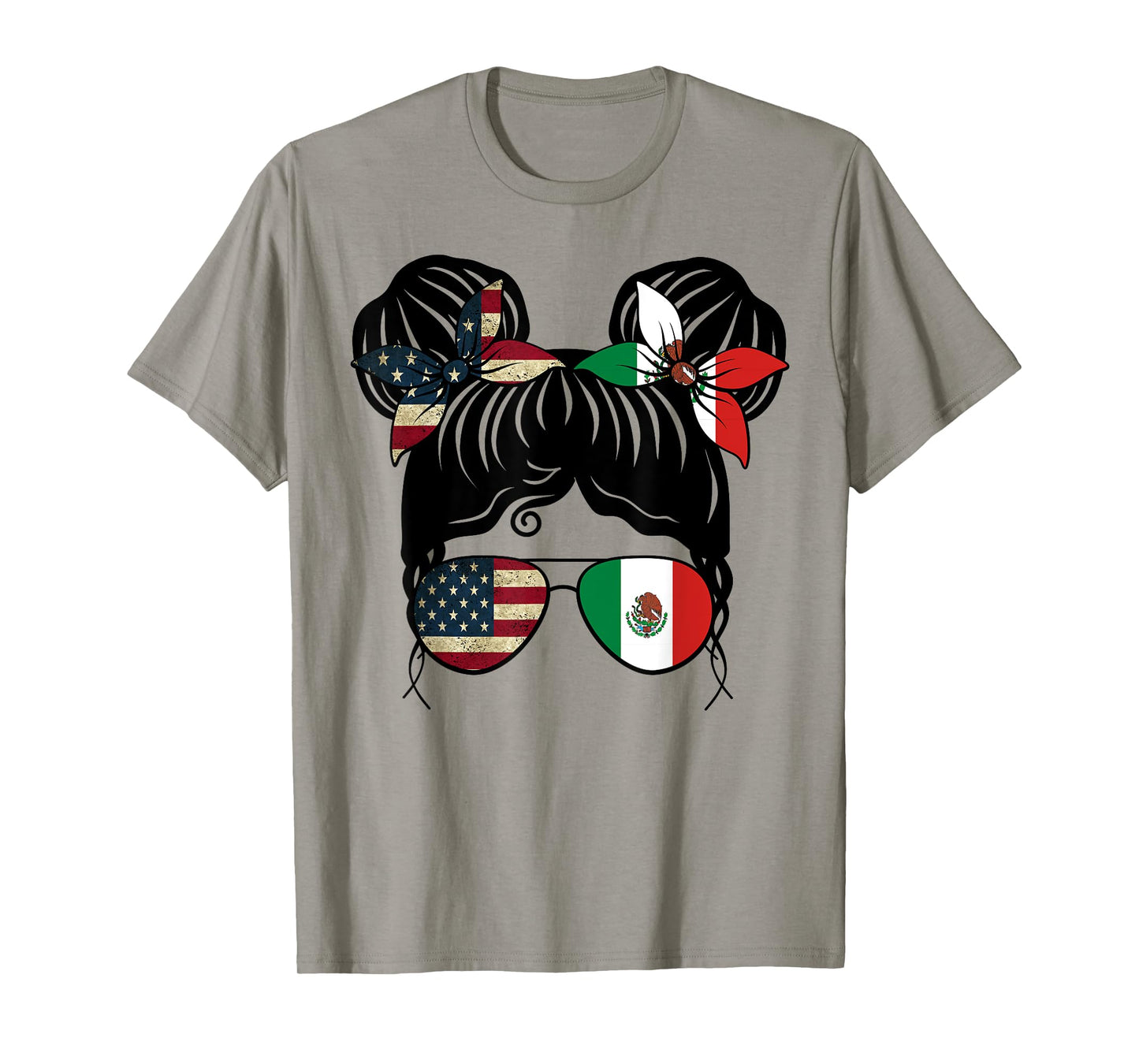 Half American Half Mexican Girl USA Mexico Flag Kids T-Shirt