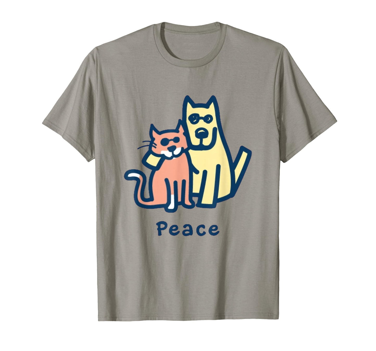 Cat Mom Dog Mom Peace Together I Love Pets Tshirt T-Shirt