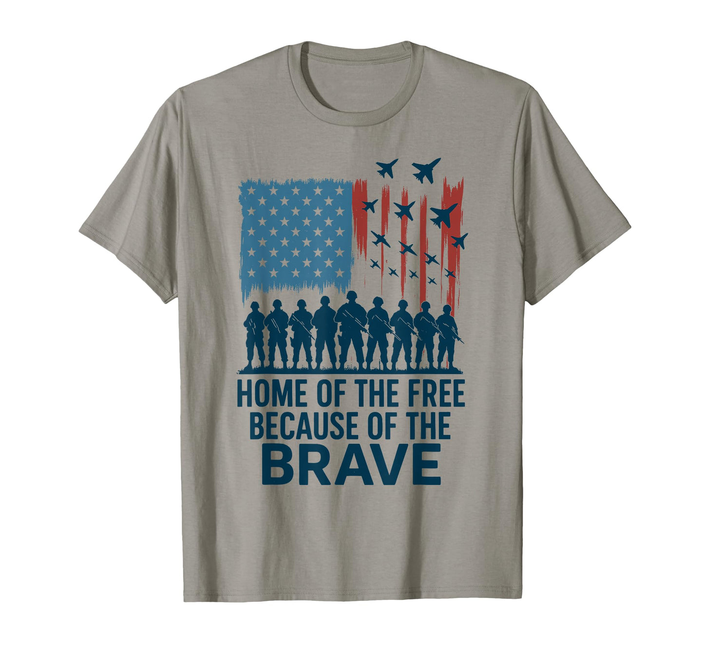 Home of The Free Because of The Brave Patriotic US Flag T-Shirt