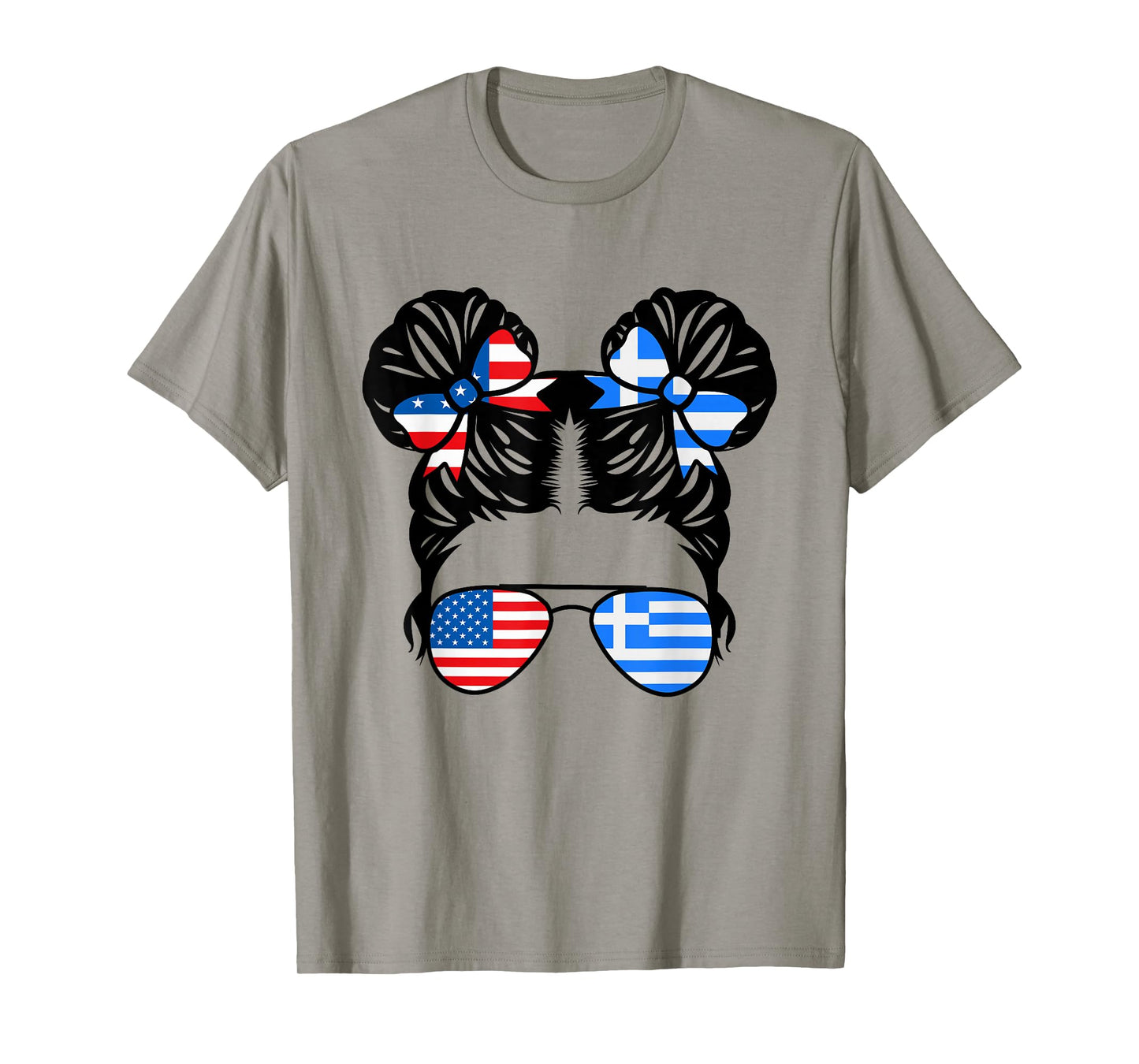 Half American Half Greek Girl USA Greece Flag Patriot T-Shirt
