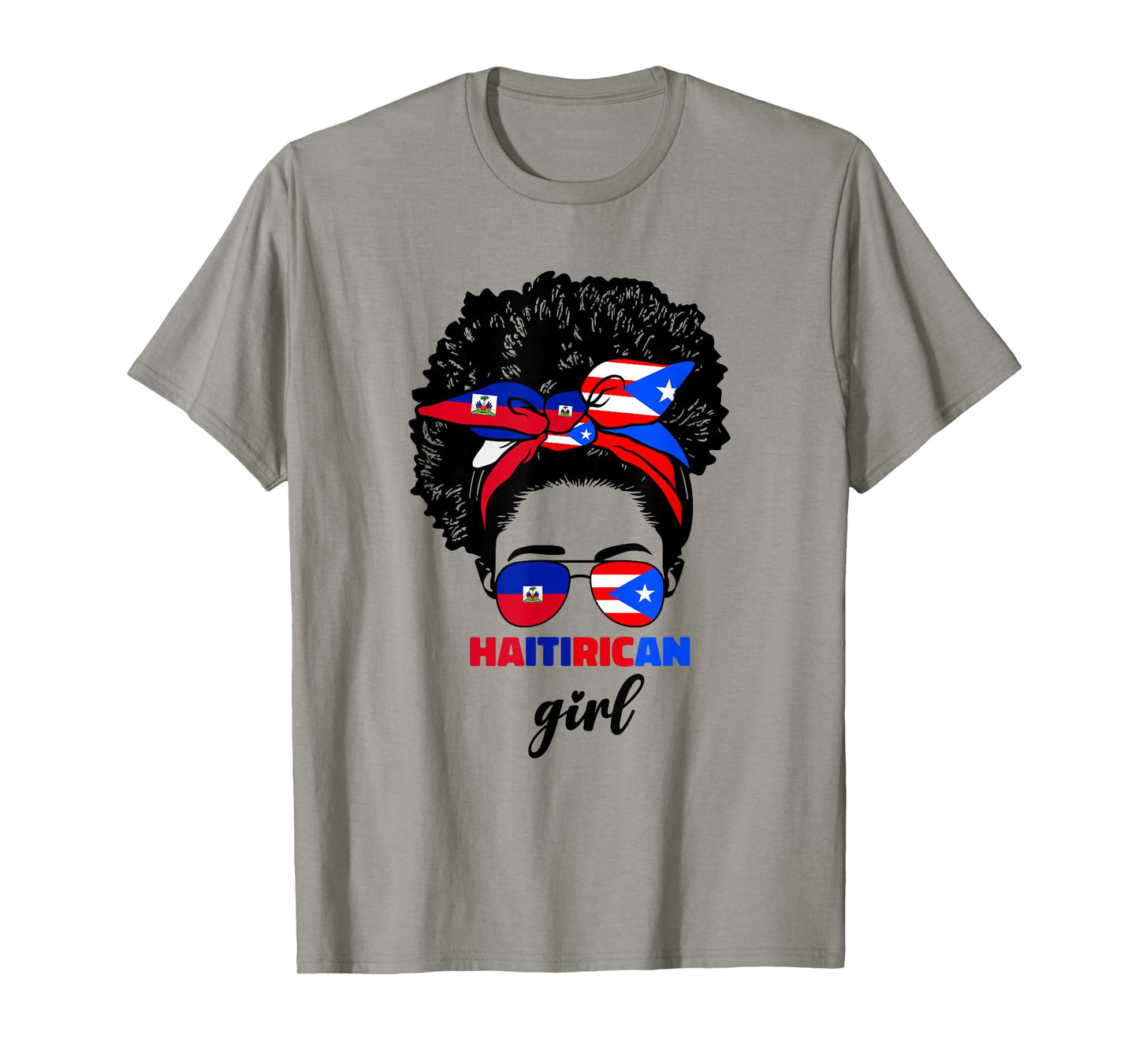 Half Haitian And Puerto Rican Rico Haiti Flag Girl Women Mix T-Shirt