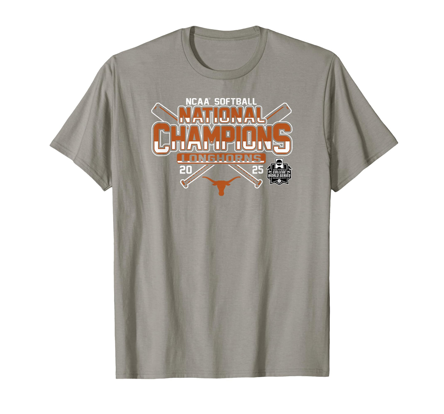 Texas Longhorns Softball National Champs 2025 WCWS Gray T-Shirt