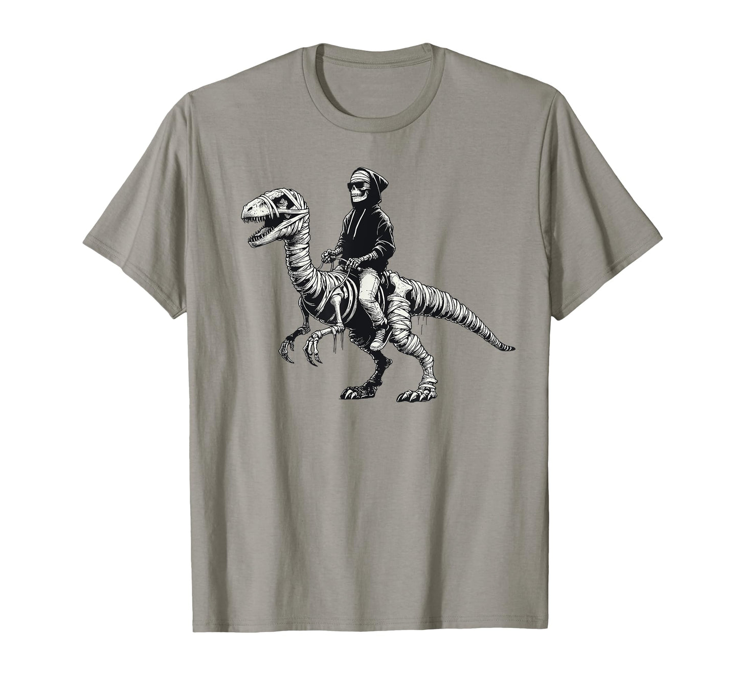 Skeleton Riding Dinosaur Halloween Men Women and kids T-Shirt