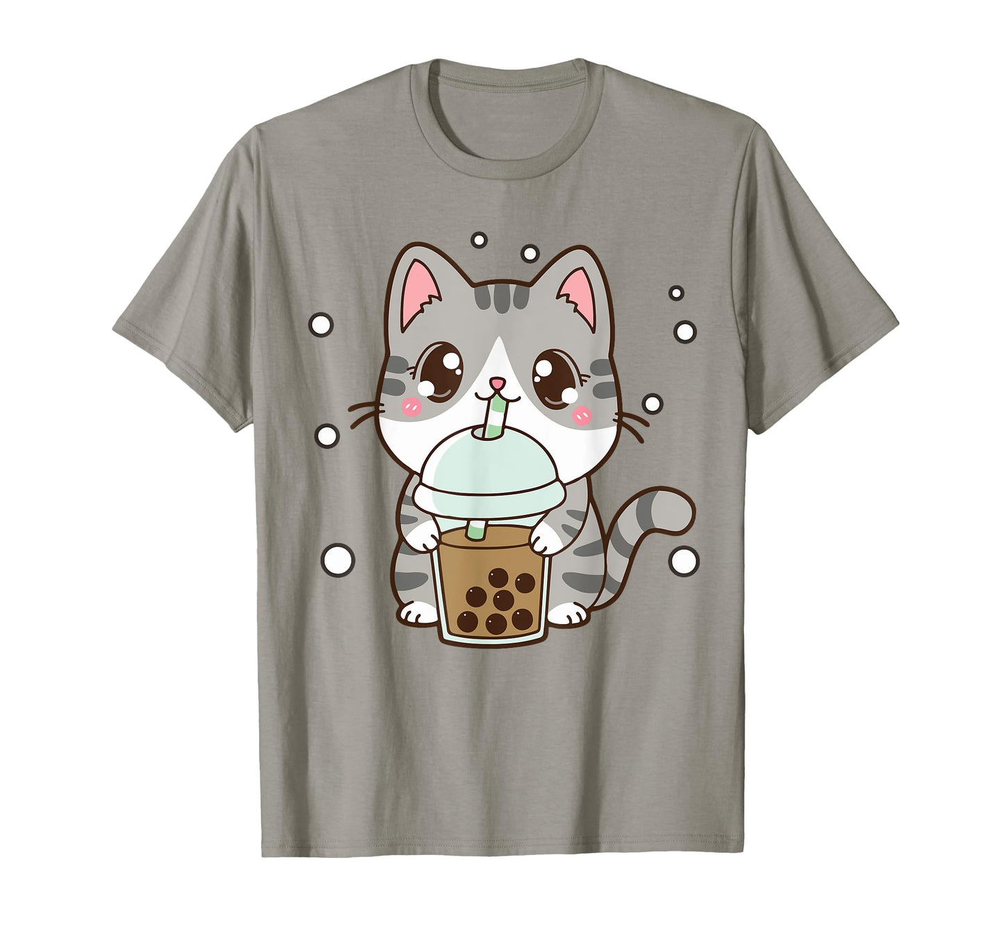 Cat Boba Bubble Tea Cute Kawaii Anime Teen Girl Kids Graphic T-Shirt
