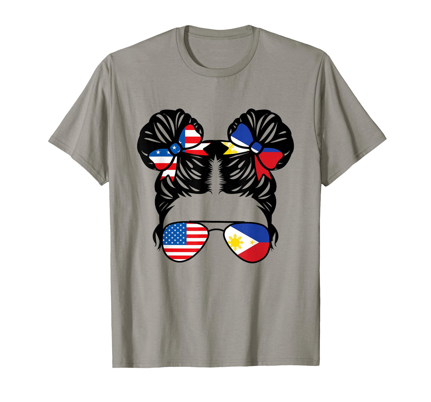Half American Half Filipino Girl USA Philippine Flag Patriot T-Shirt