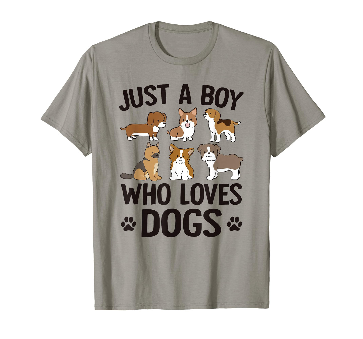 Just A Boy Who Loves Dogs Boys Toddler Puppy Dog Lover T-Shirt