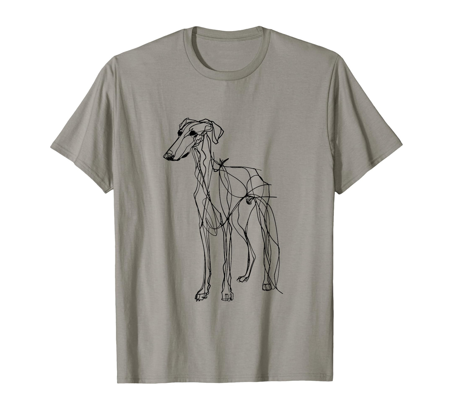 Silken Windhound Dog Line Art Minimalist Mom Dad T-Shirt