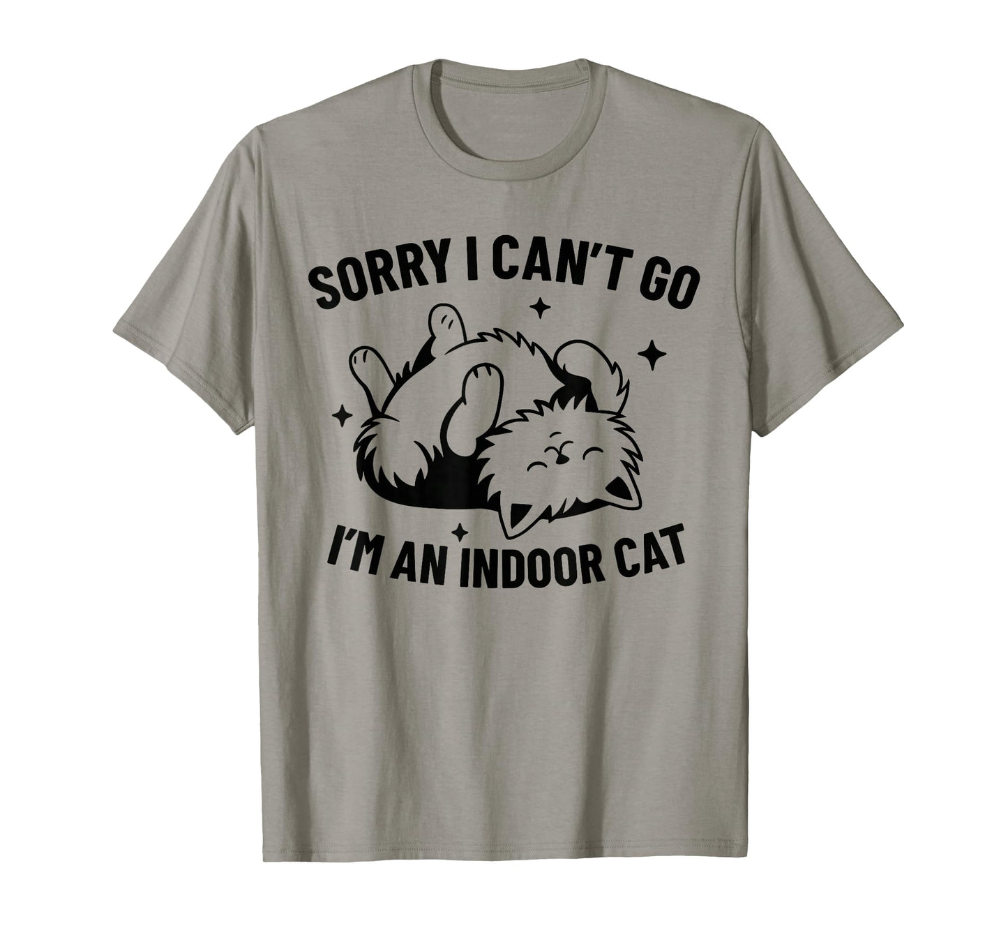 Funny Cat Meme, Introvert Sorry I Can’t Go I’m an Indoor Cat T-Shirt