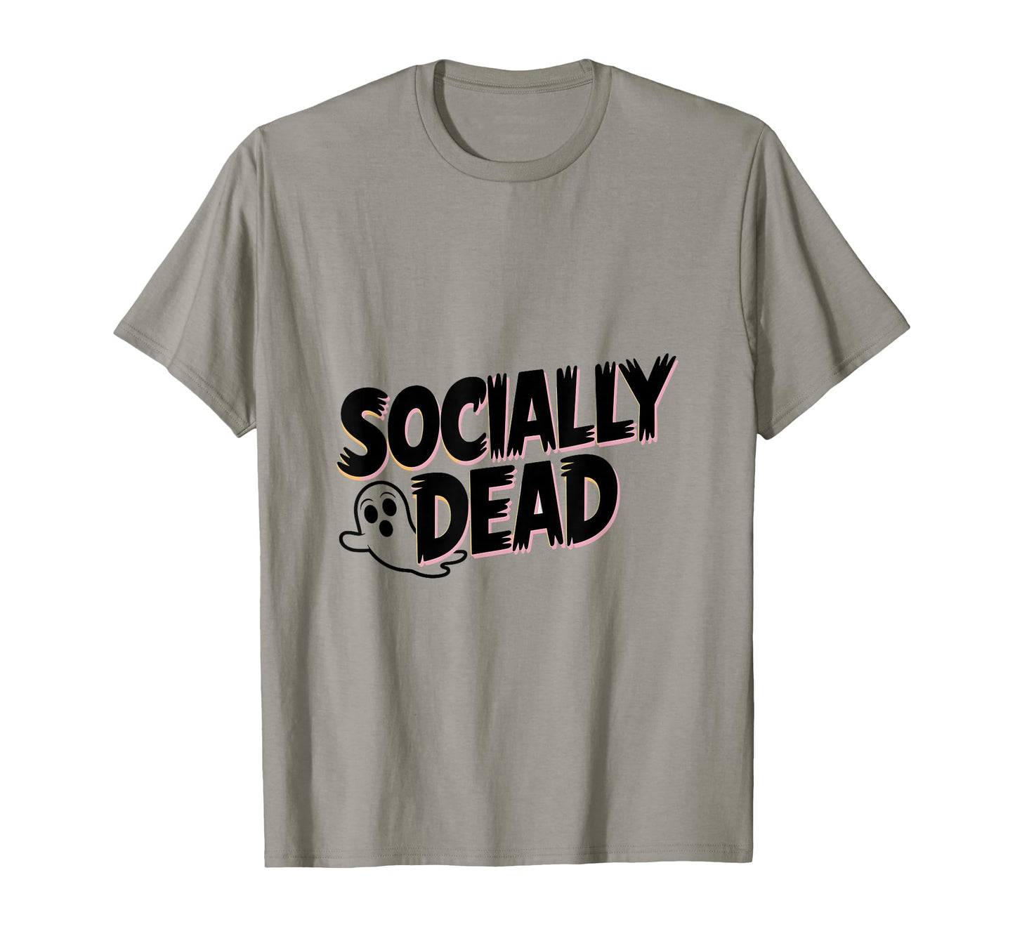 Socially Dead Ghost Halloween Introvert Humor T-Shirt
