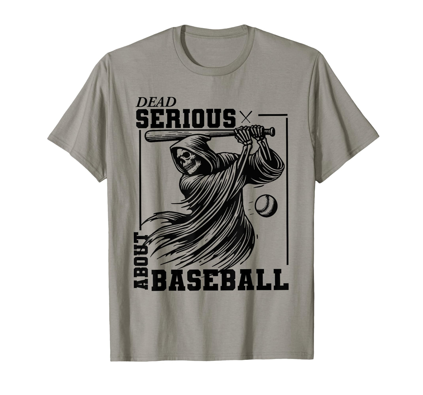 Funny Baseball Grim Reaper Skeleton Scary Death Baseball T-Shirt