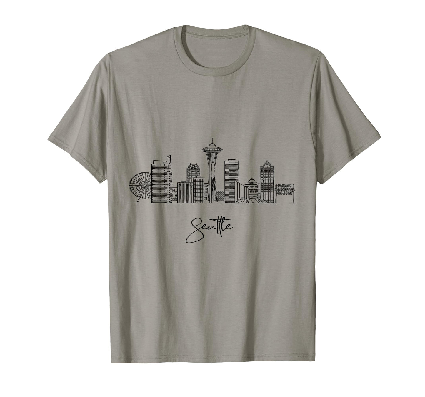 Seattle Washington Skyline US Travel Souvenirs Cityscape T-Shirt