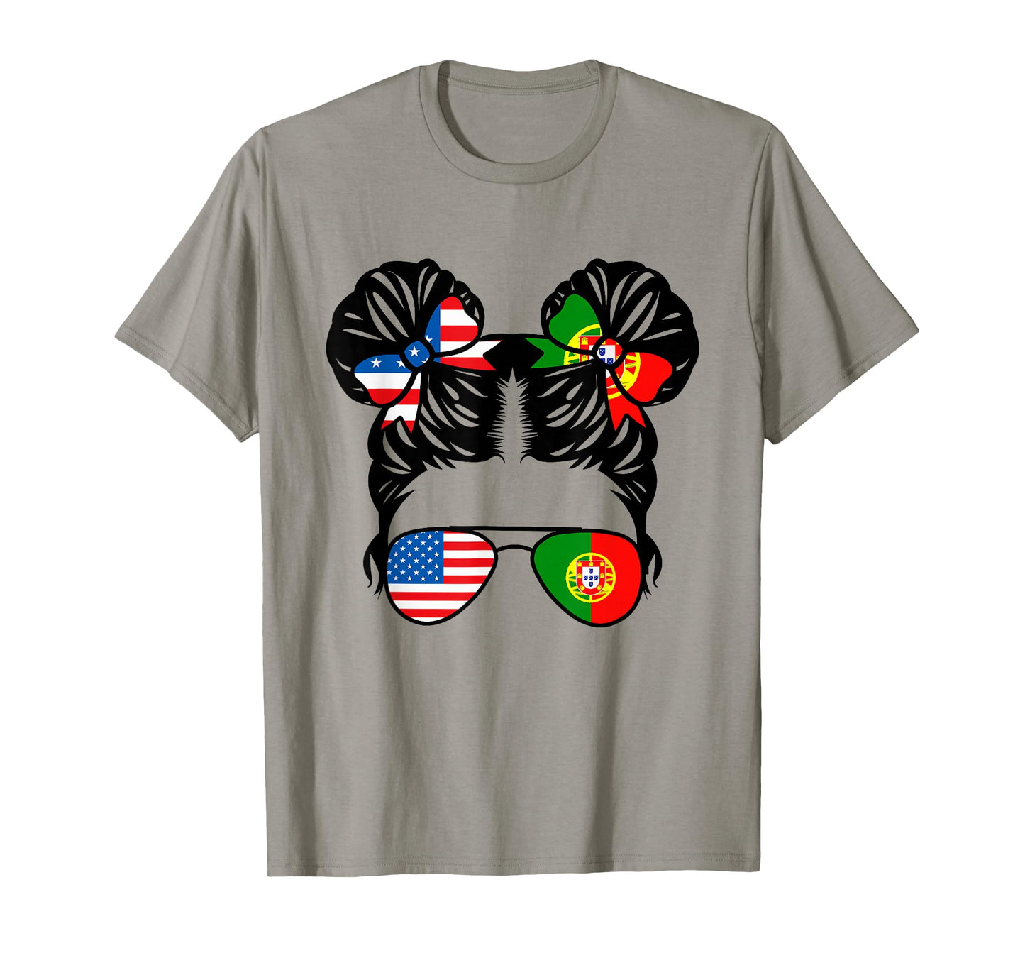 Half American Half Portuguese Girl USA Portugal Flag Patriot T-Shirt