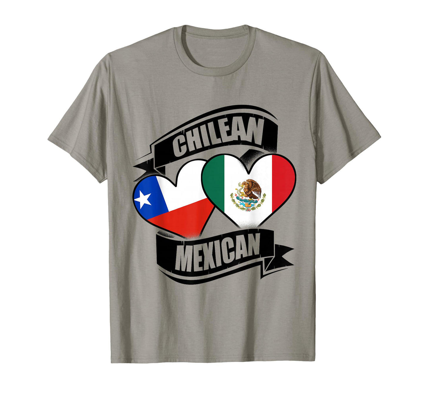 Chilean Mexican Hearts Chile Mexico Flags T-Shirt
