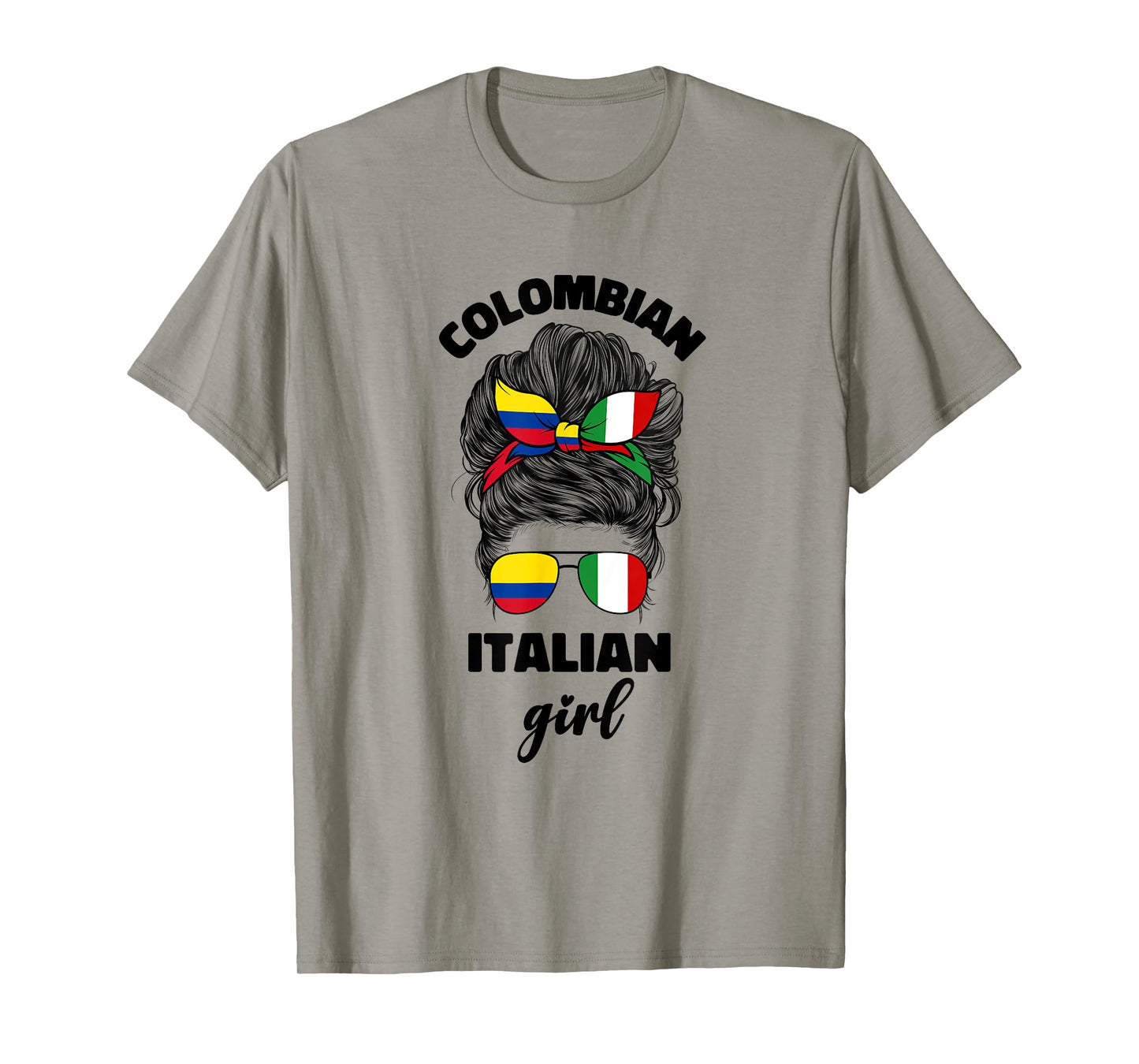Half Italian And Colombian Colombia Italy Flag Girl Women T-Shirt