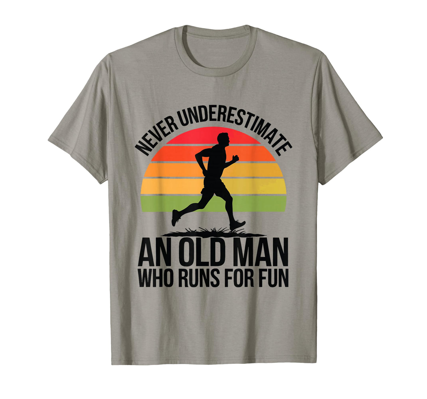 Old Man Running Humor Fitness Lover Funny Senior Runner T-Shirt