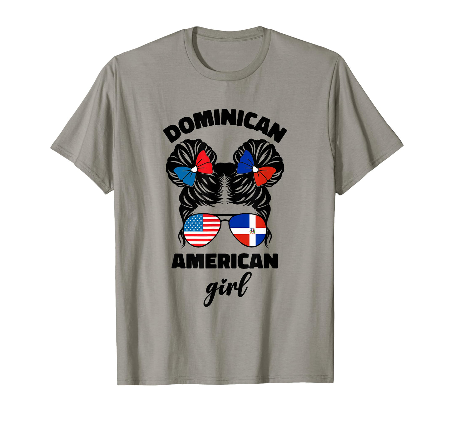 Half Dominican And American Dominicana Usa Flag Kids Girl T-Shirt