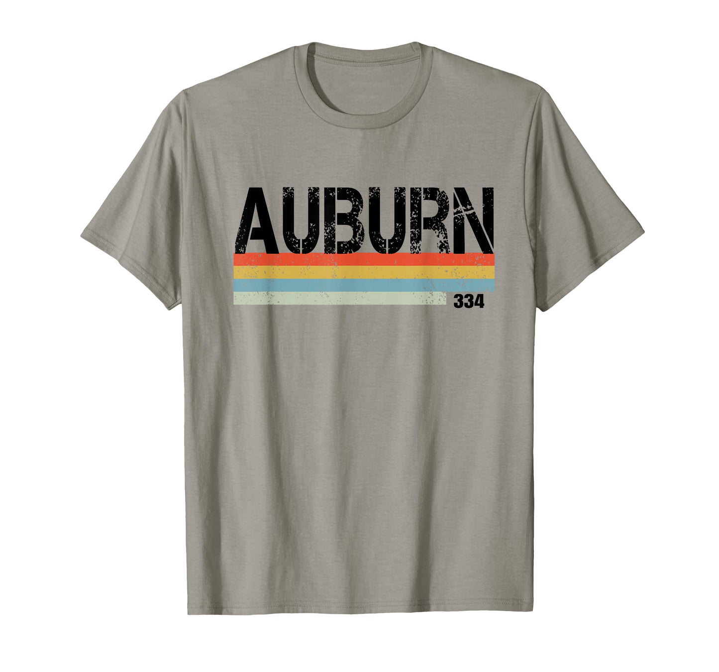 Auburn Alabama Area Code 334 Vintage Stripes T Shirt T-Shirt