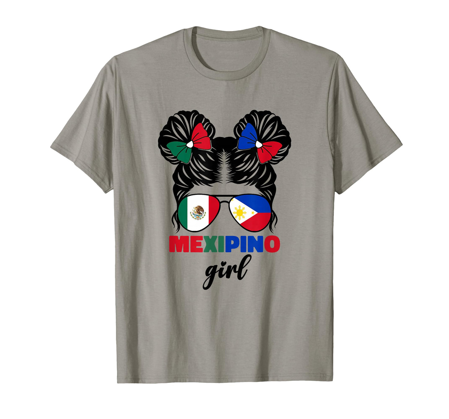 Half Mexican And Filipino Mexico Flag Mexipino Girl Kids Pun T-Shirt