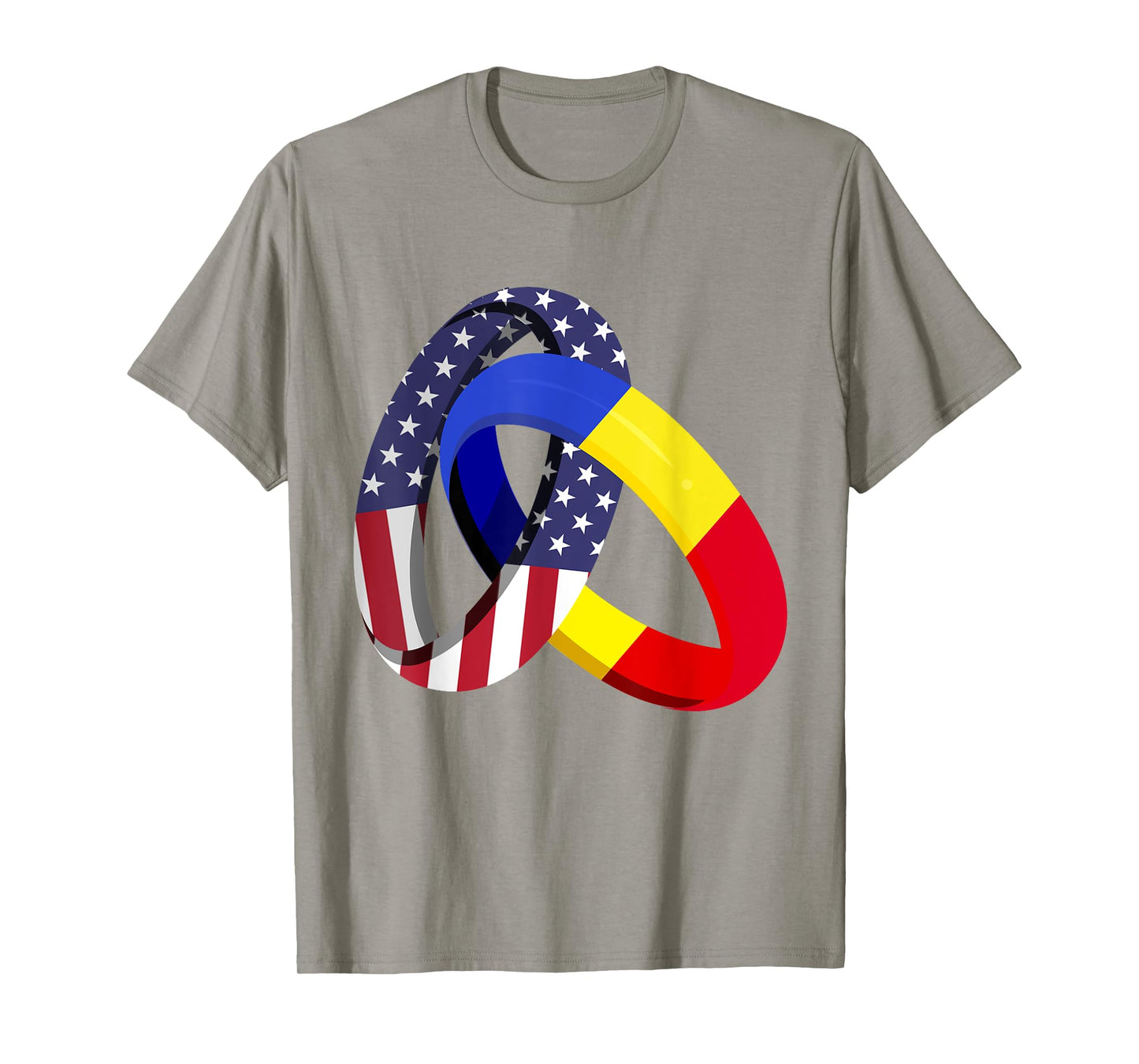 Romania American Ring Heritage Month Patriot Flags T-Shirt