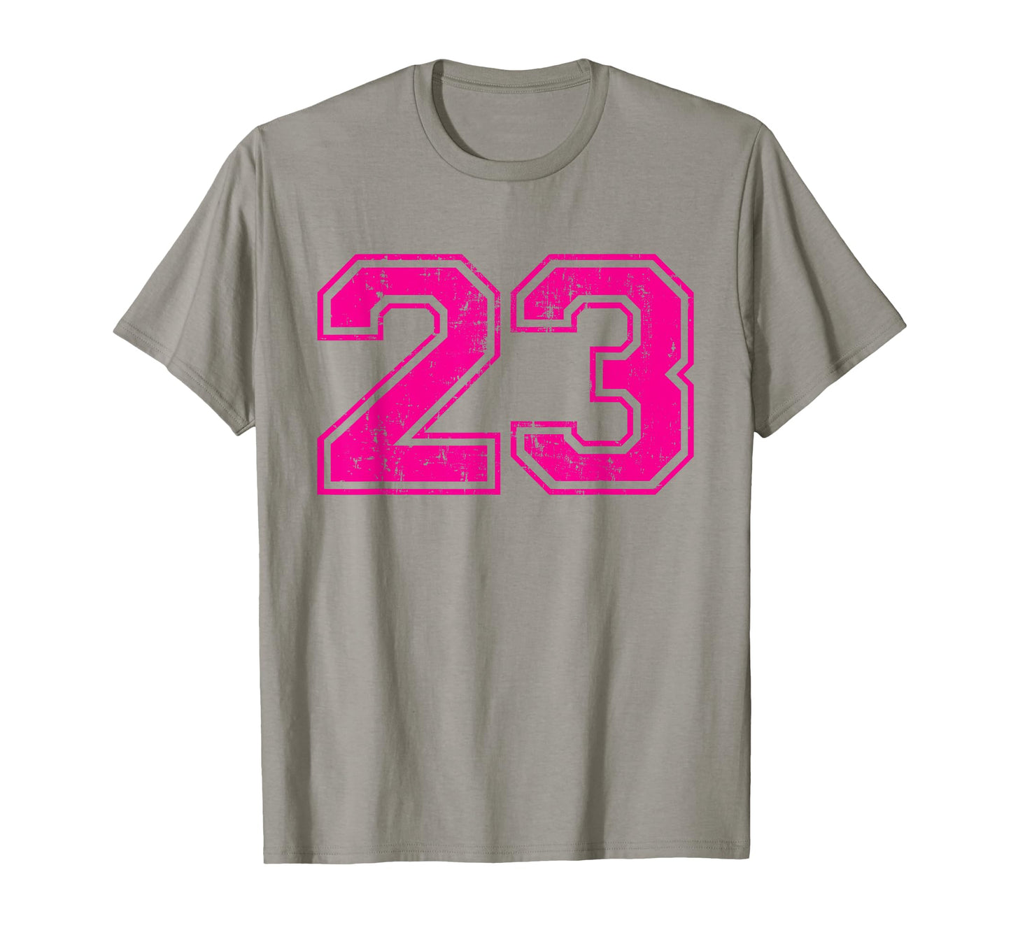 Number 23 Varsity Distressed Vintage Sport Team Player's T-Shirt