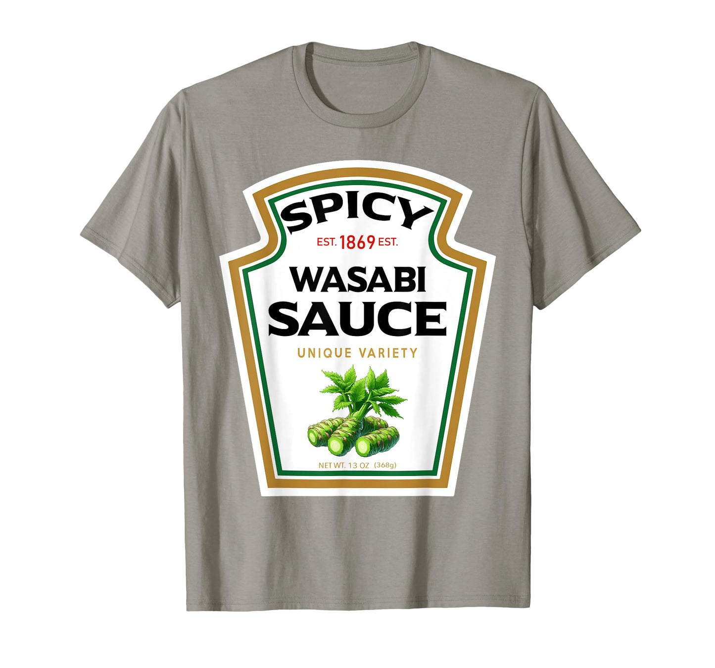 Spicy Wasabi Sauce Bottle Label Funny Halloween Costume T-Shirt