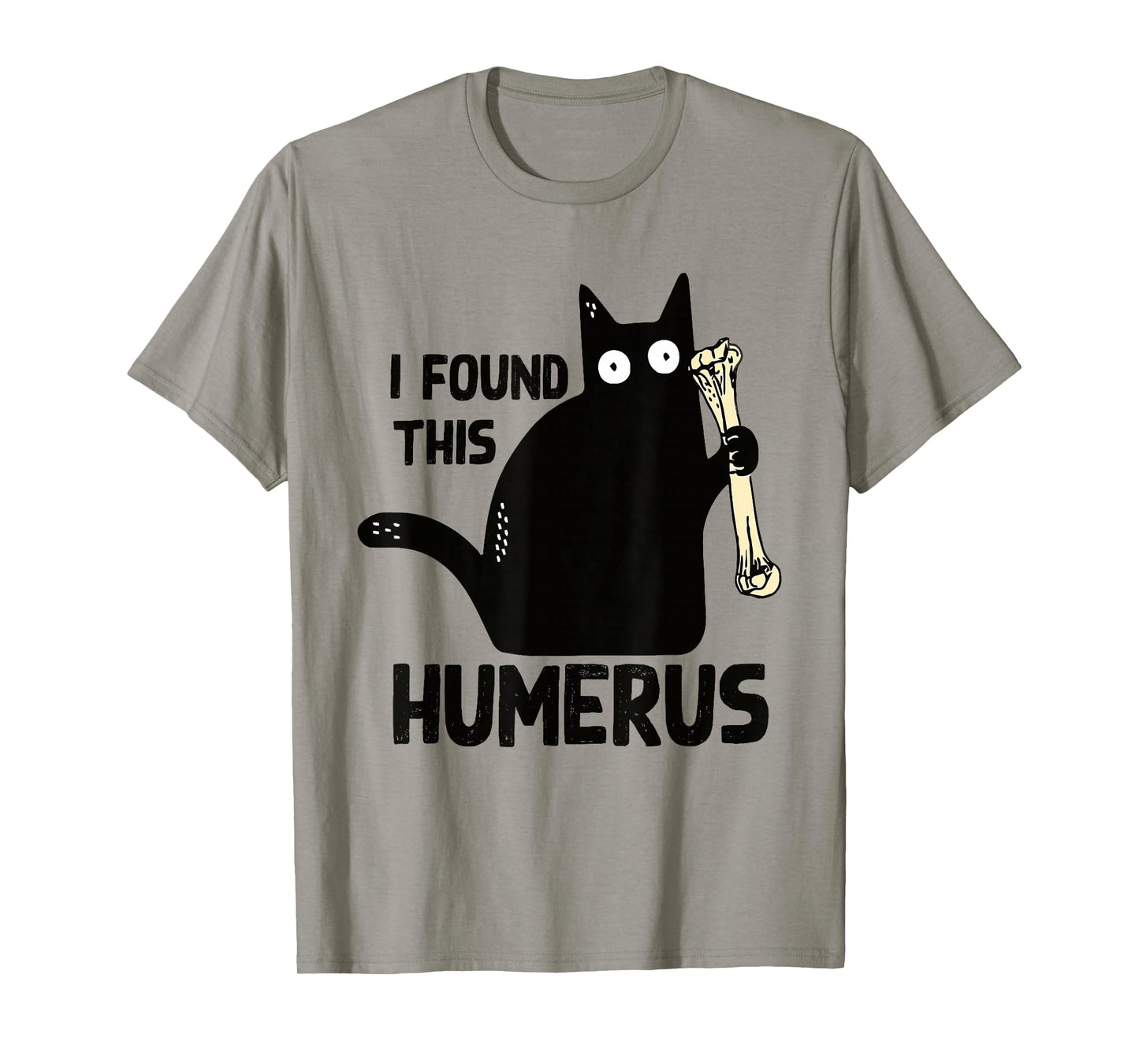 I Found This Humerus Halloween Cat Black Humorous Medical T-Shirt