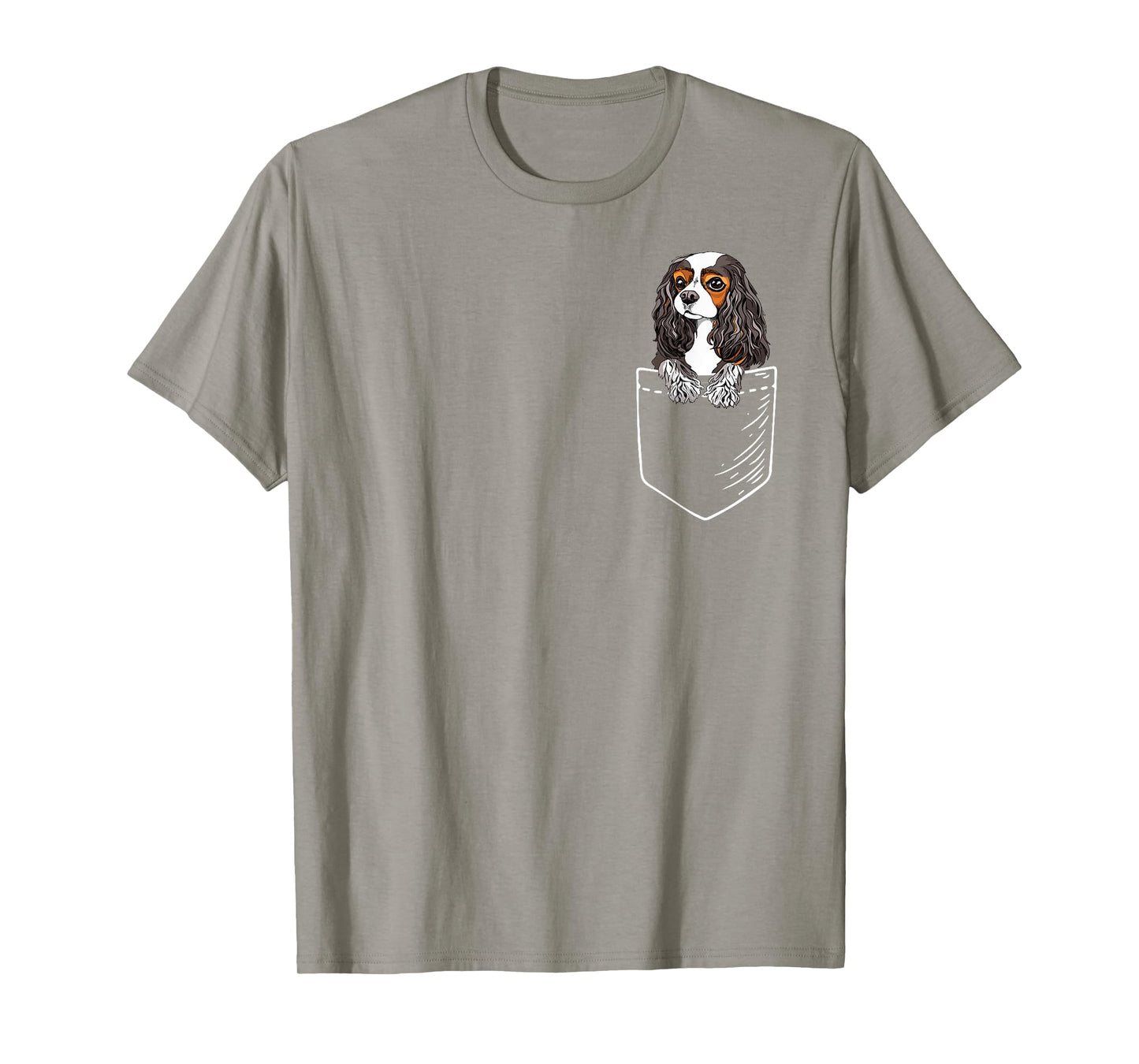 Funny Tricolor Pocket Cavalier King Charles Spaniel Lover T-Shirt