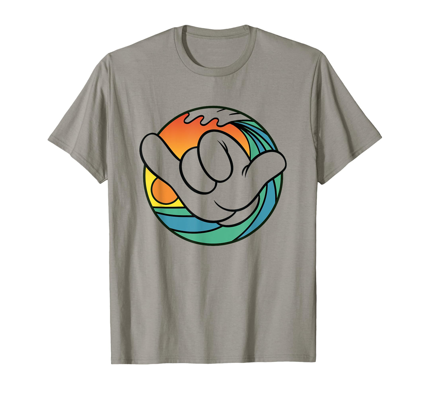 Disney Mickey And Friends Hand Shaka Sign Sunset Surf T-Shirt