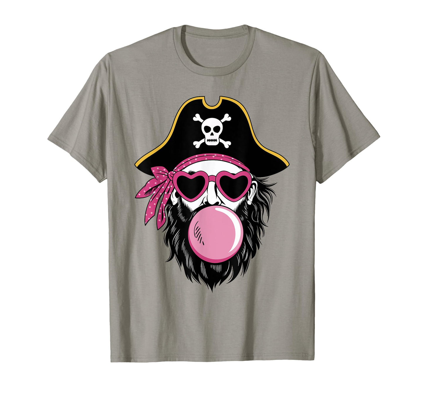 Pirate Blowing Bubble Preppy Pink Mascot Halloween Women T-Shirt