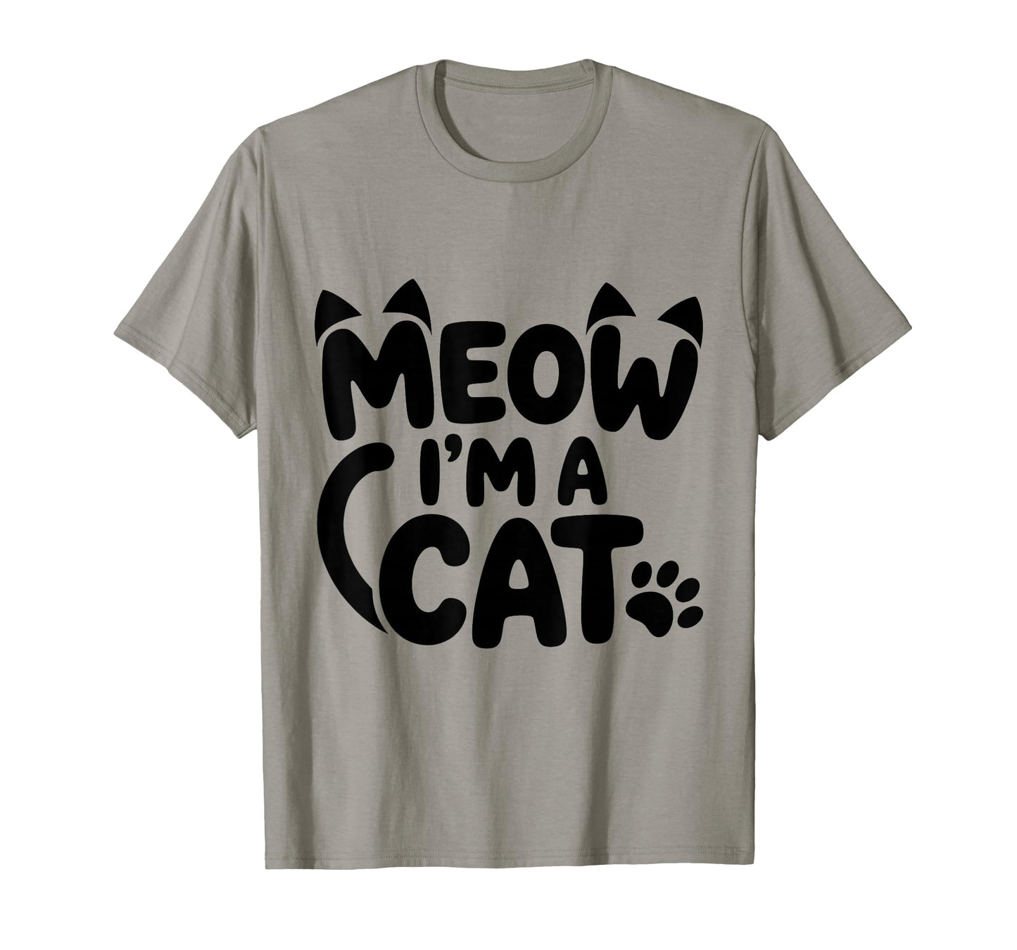 Meow I’m A Cat Funny Cat Lover Design with Ears Paw Prints T-Shirt