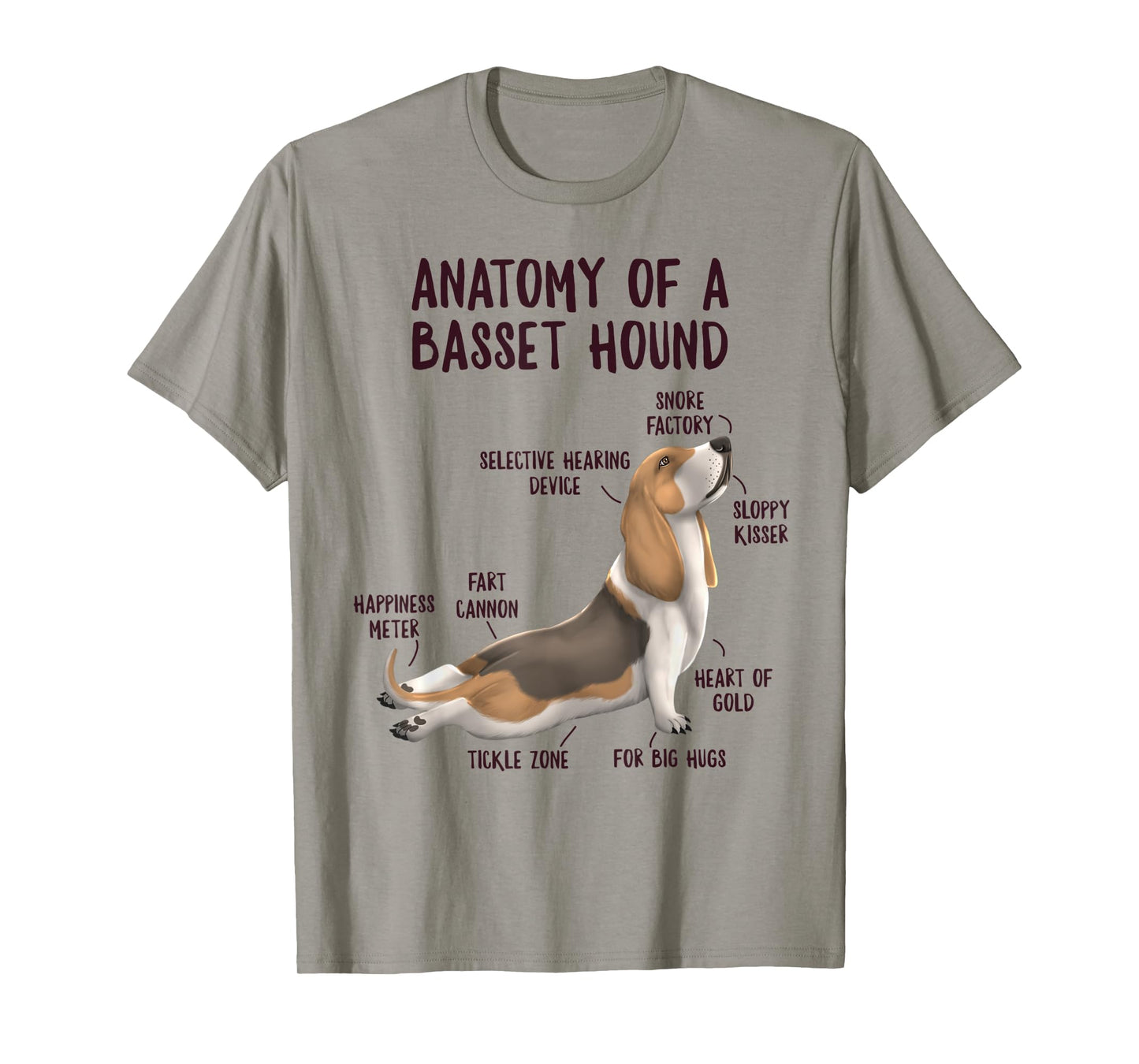 Anatomy of A Basset Hound Funny Dog Owner Puppy Lover T-Shirt