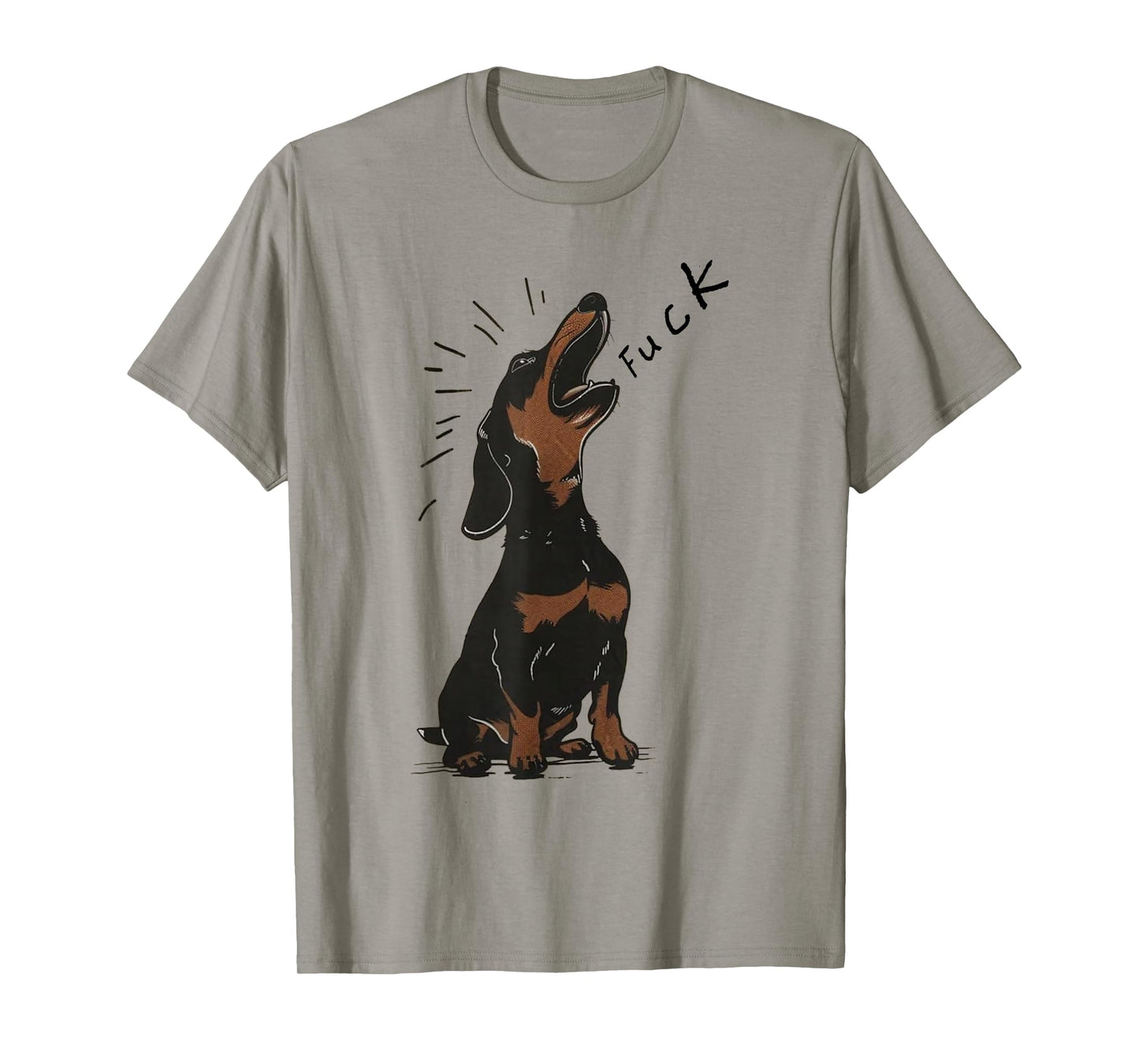 Angry - Dachshund Dog Fuck Howling Yelling Art T-Shirt
