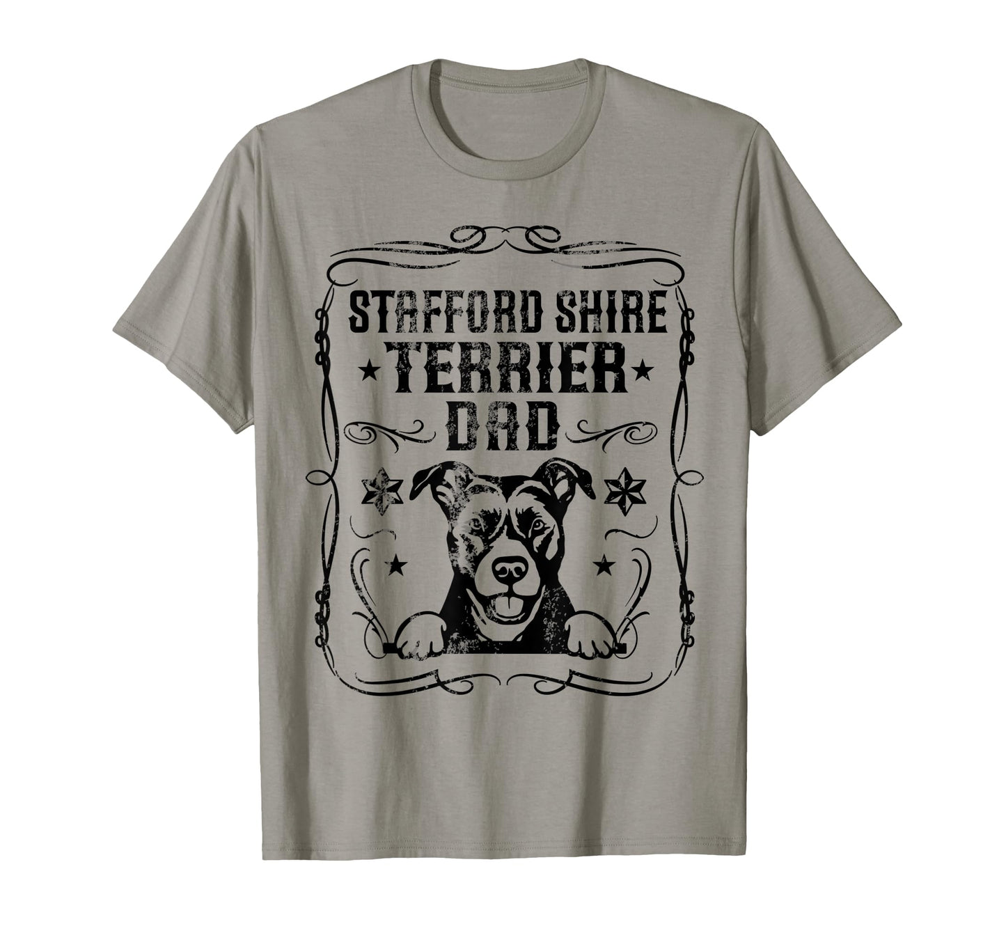 Stafford Shire Terrier Dad Best Dog Lover Father Day Themed T-Shirt for Men Women