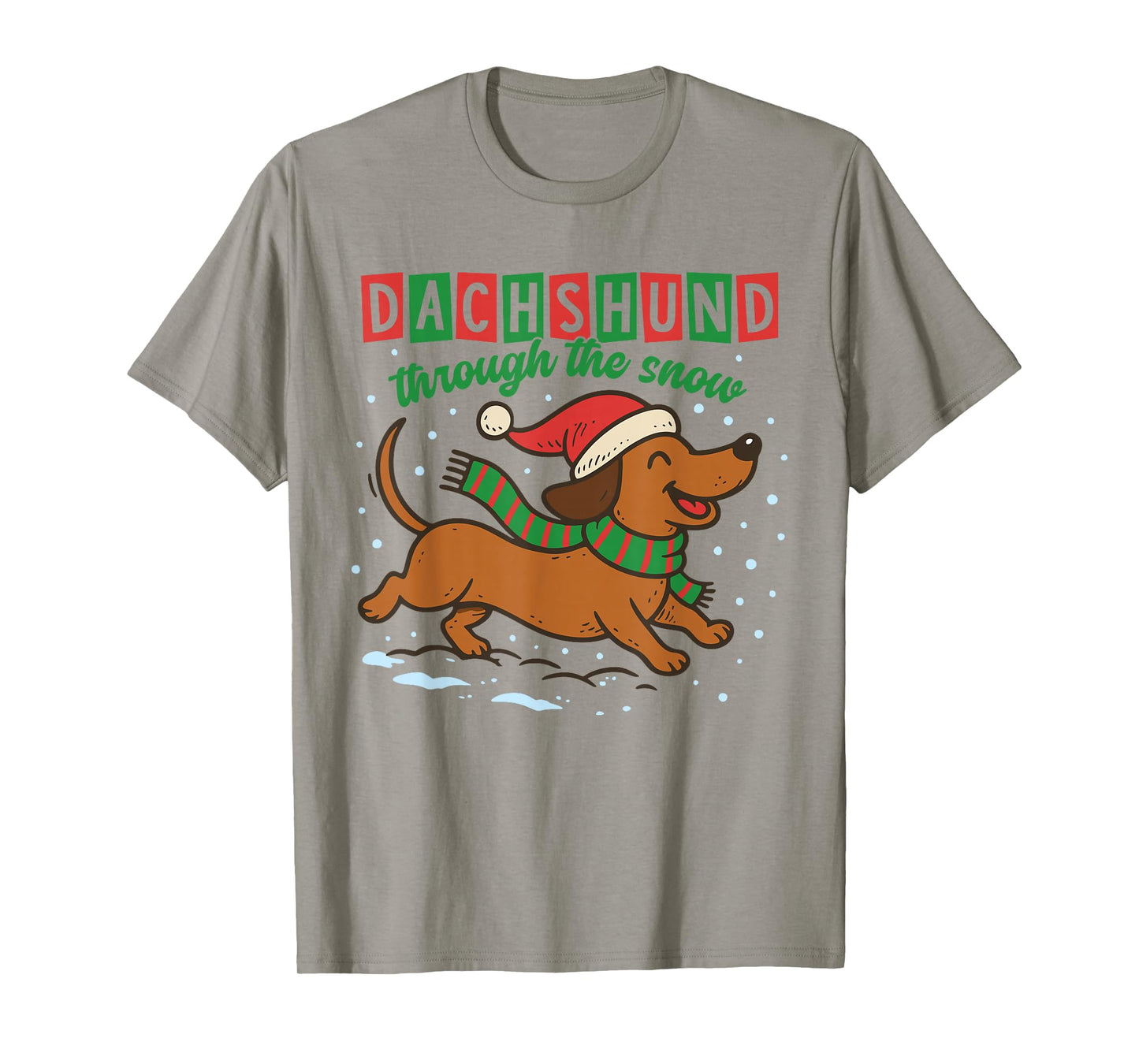 Dachshund Through The Snow Funny Christmas Wiener Dog T-Shirt