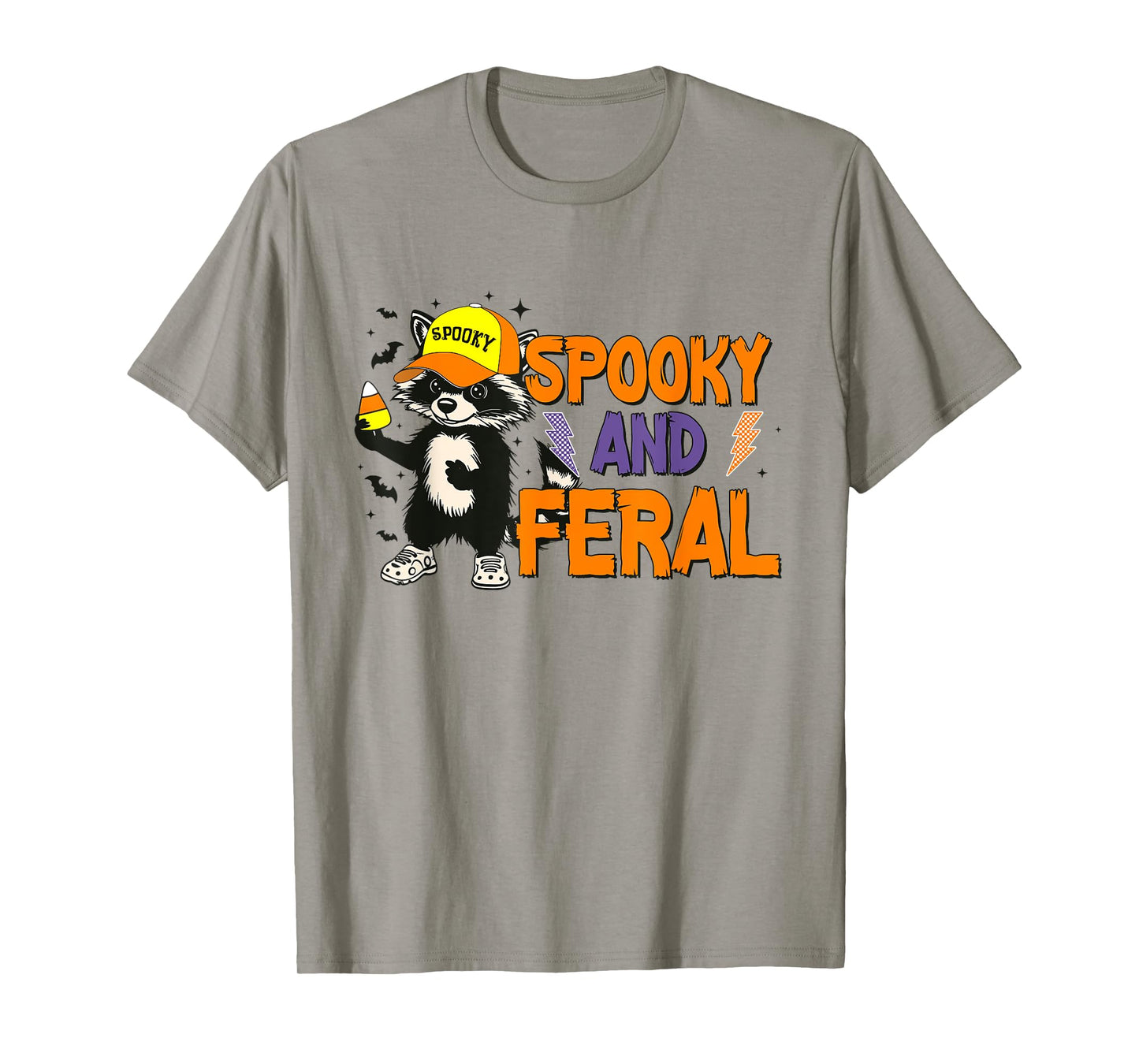Funny Spooky And Feral Raccoon Halloween Spooky Sarcastic T-Shirt
