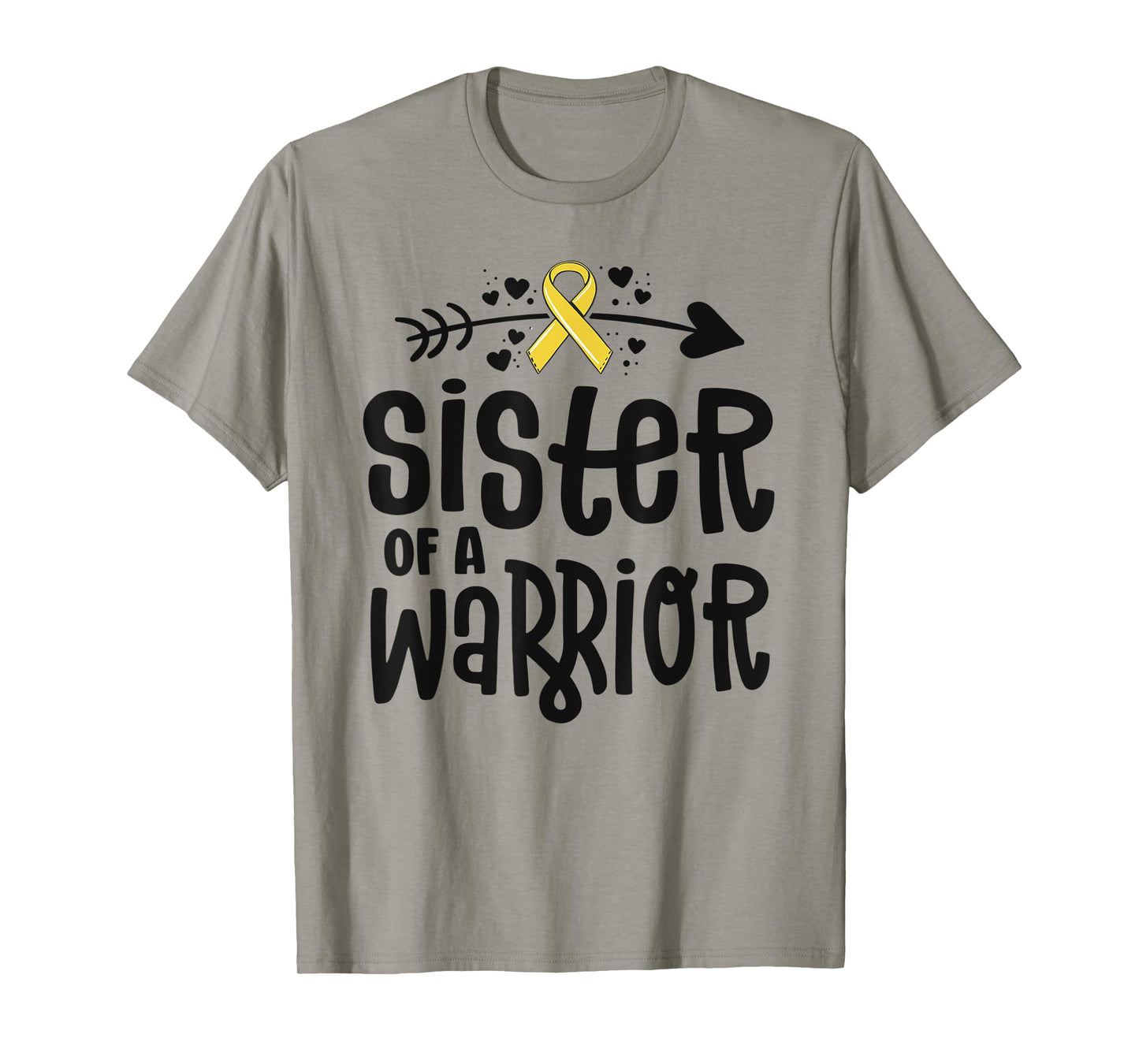 Sister Of A Warrior Gift Family Childhood Cancer Awareness T-Shirt