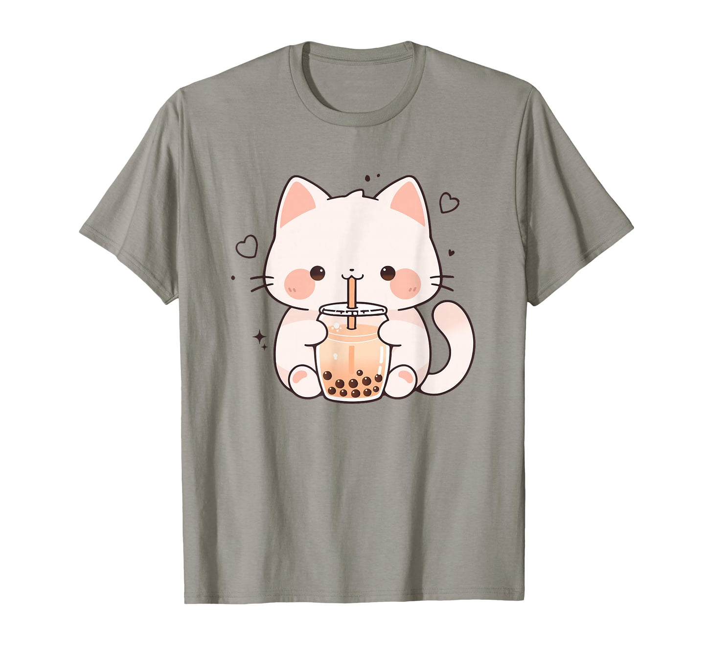 Kawaii Cat Boba Japanese Cute Aesthetic Anime Girls Teens T-Shirt