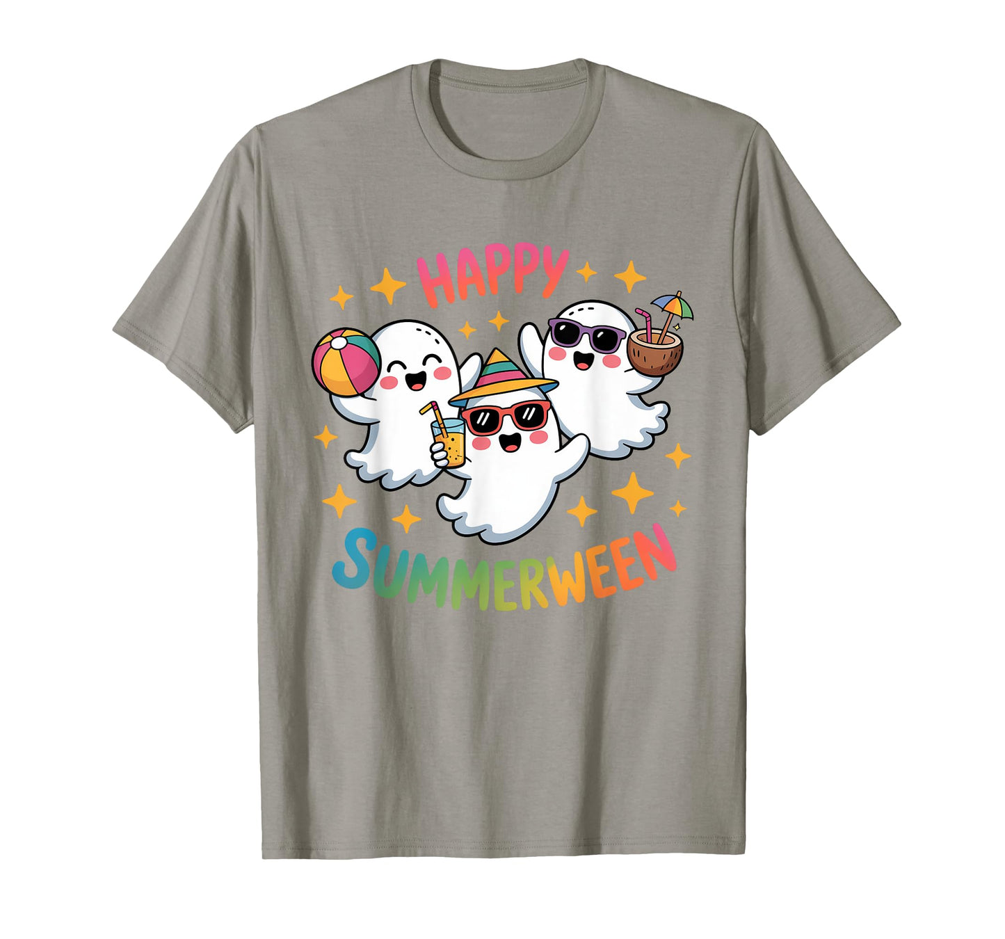 Happy Summerween Summer Halloween Ghost Summerween Spooky T-Shirt