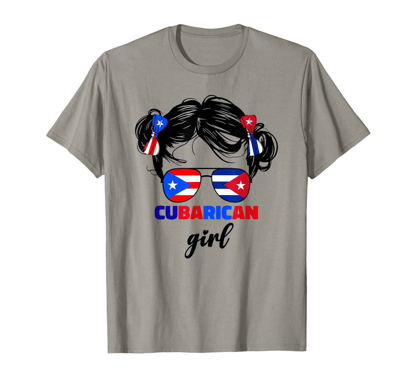Half Cuban And Puerto Rican Rico Cuba Cubarican Kids Girl T-Shirt