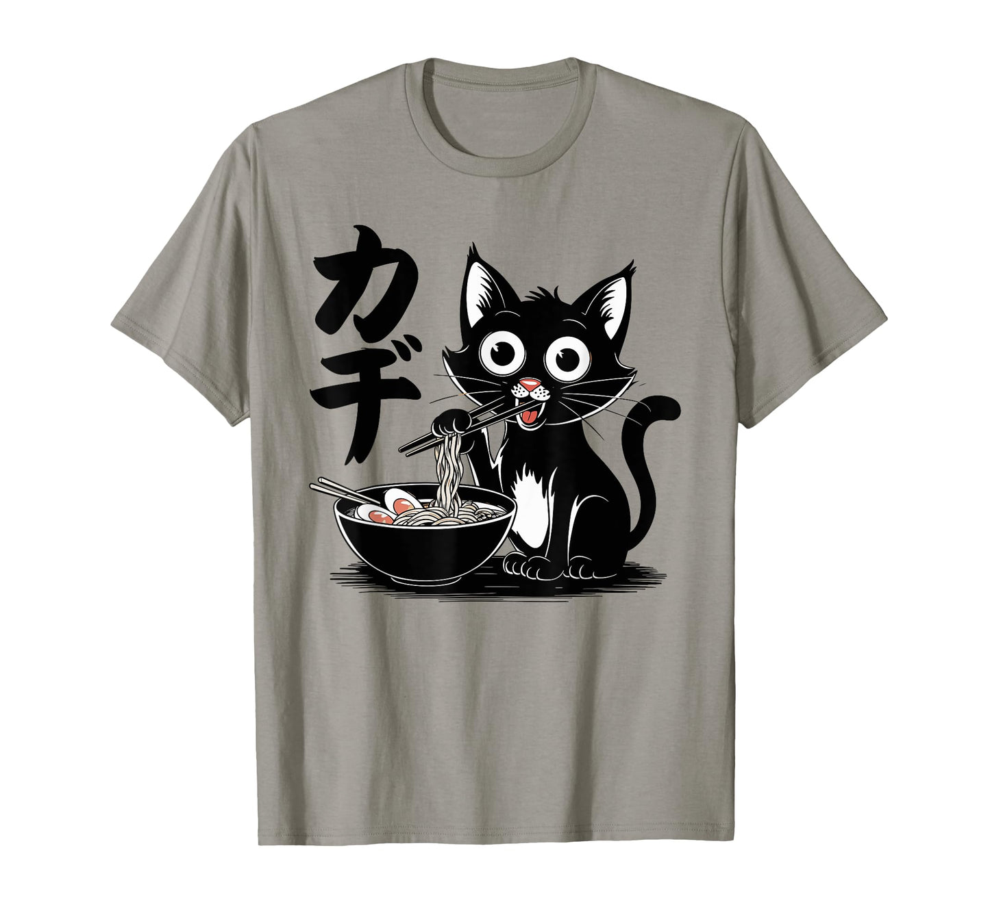 Funny Cat Ramen Noodle Japanese Kawaii Anime Otaku Style T-Shirt