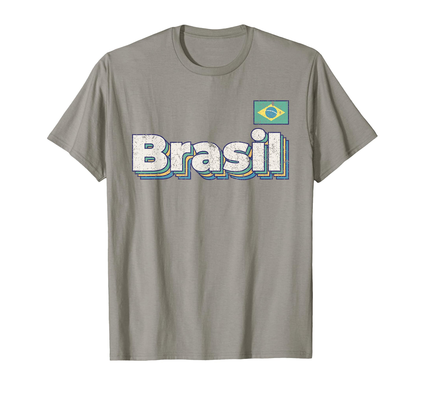 Vintage Retro Faded Brasil Flag Brazil Brazilian Pride T-Shirt