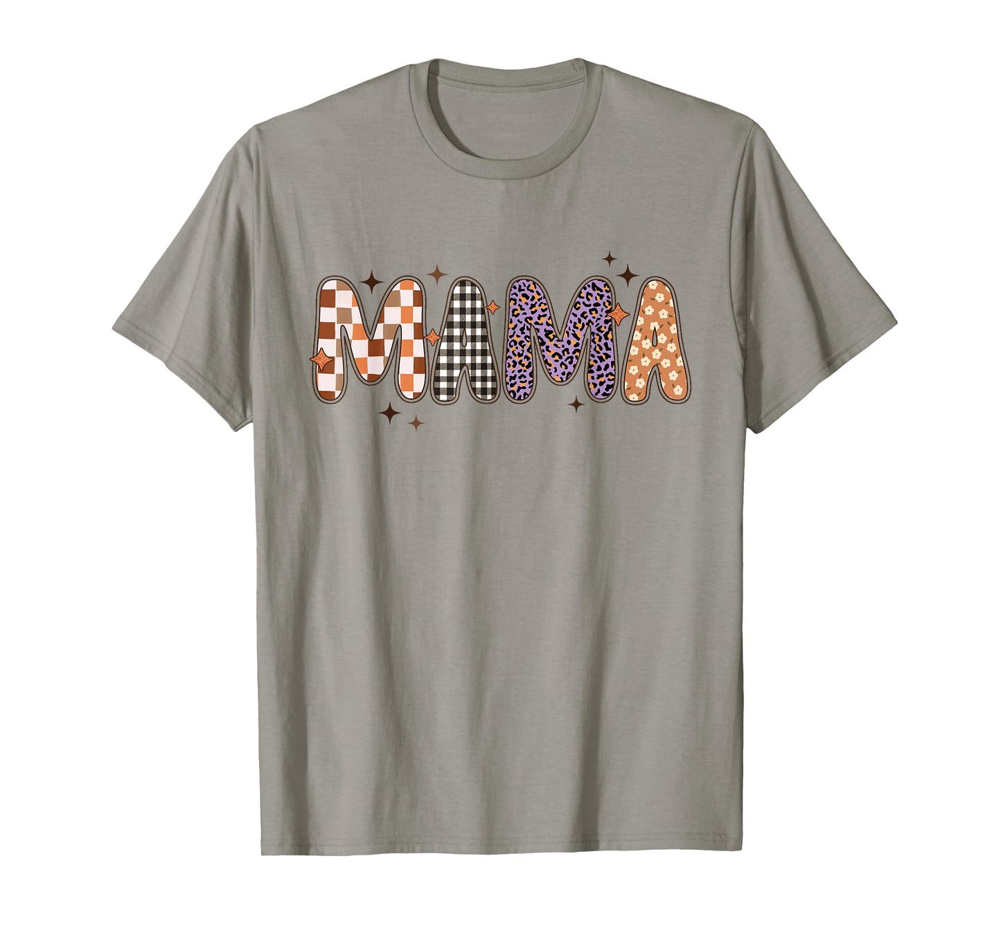 Trendy Mama Shirt Plaid Checkered Leopard Floral Pattern T-Shirt