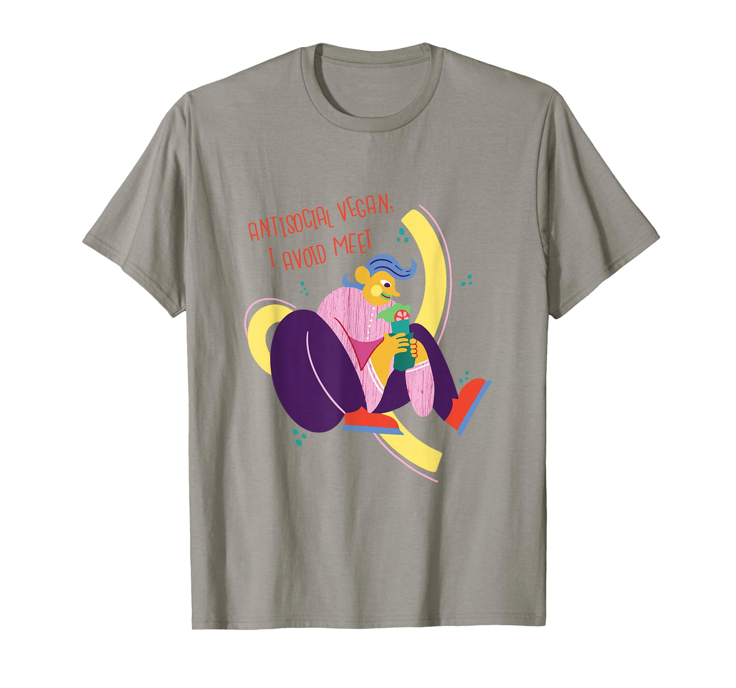 Antisocial Vegan - I Avoid Meat - Funny Plant Based Humor T-Shirt