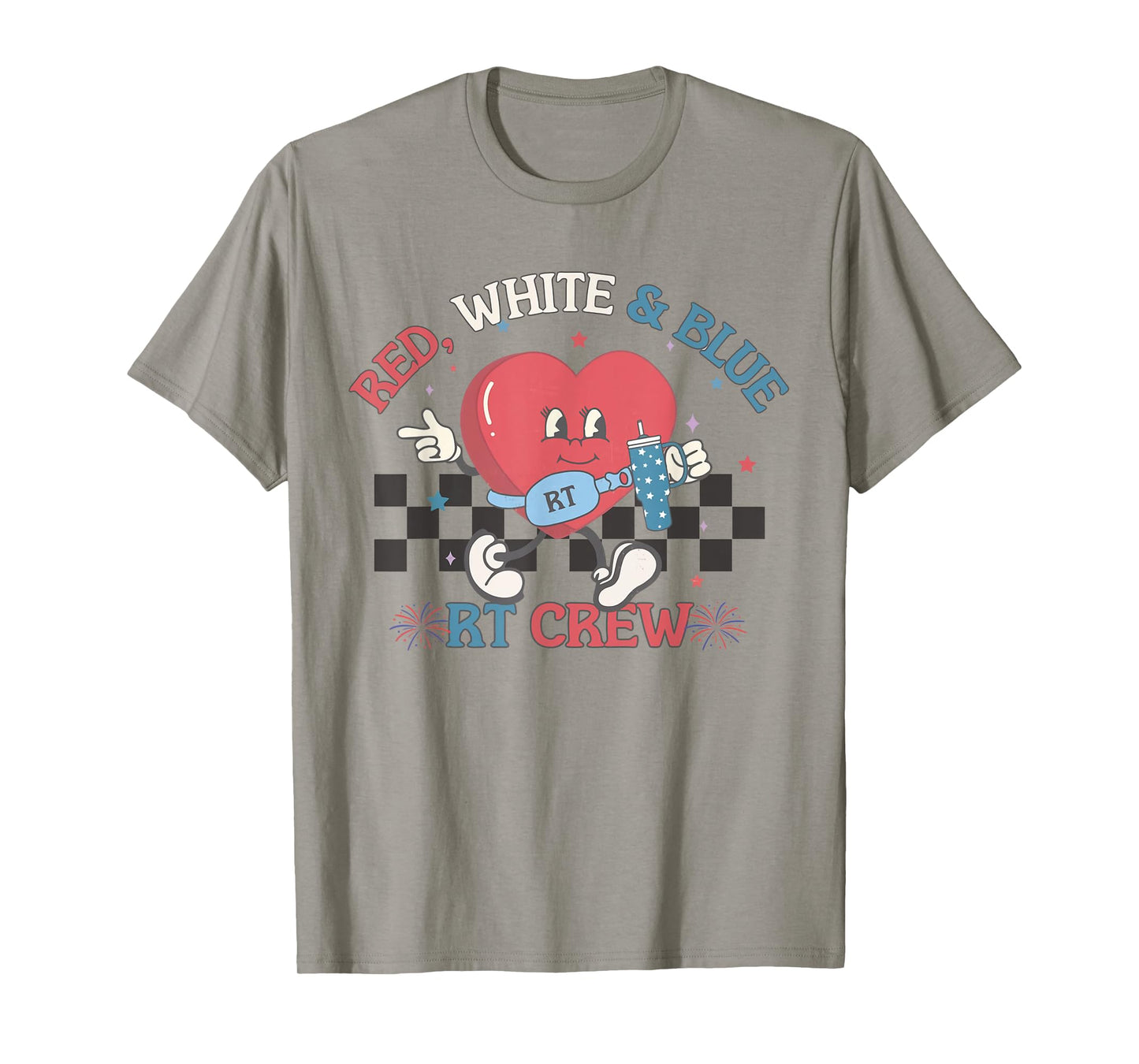 Red White Blue RT Crew Respiratory Therapist 4th of July T-Shirt