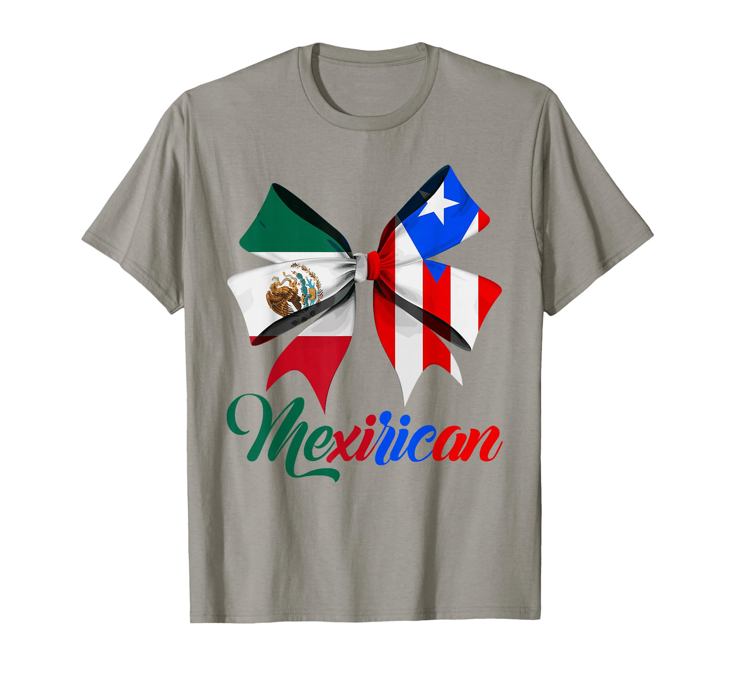 Mexirican Half Mexican Boricua Bow Hispanic Heritage Month T-Shirt