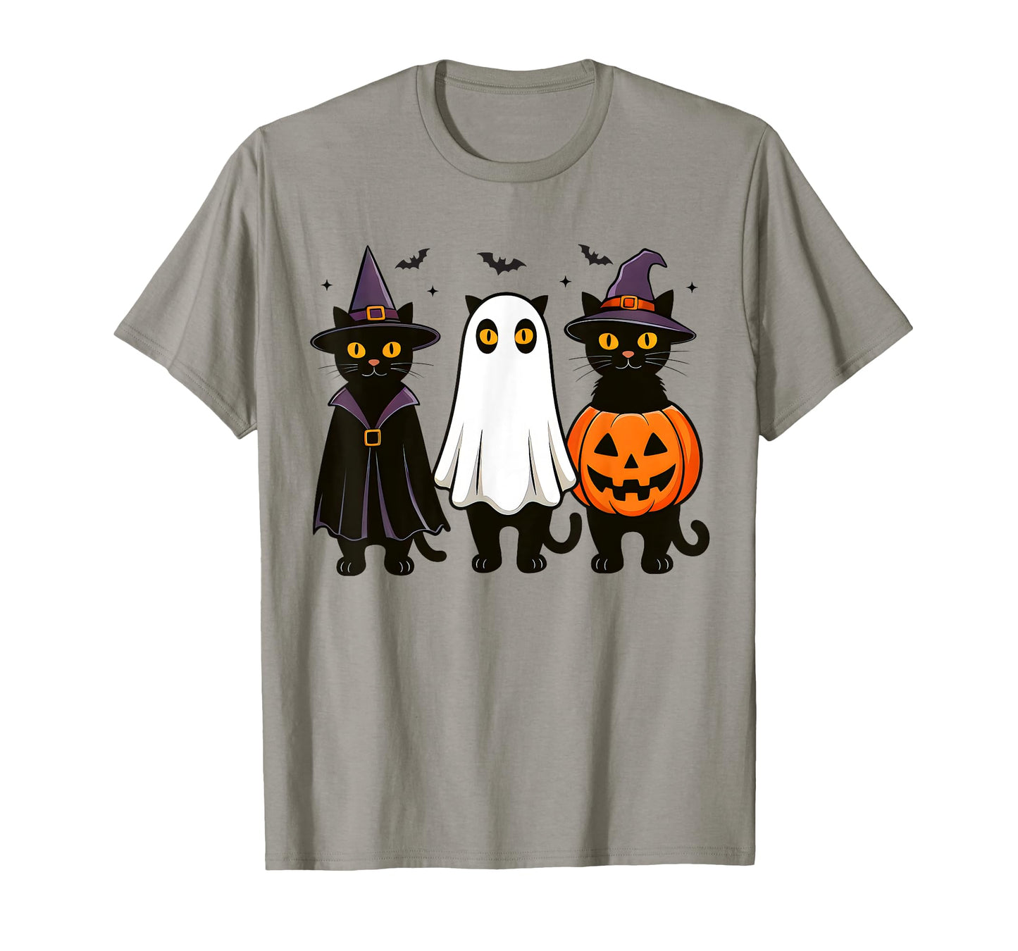 Black Cat Ghost Witch Halloween Costume Men Women Kids T-Shirt