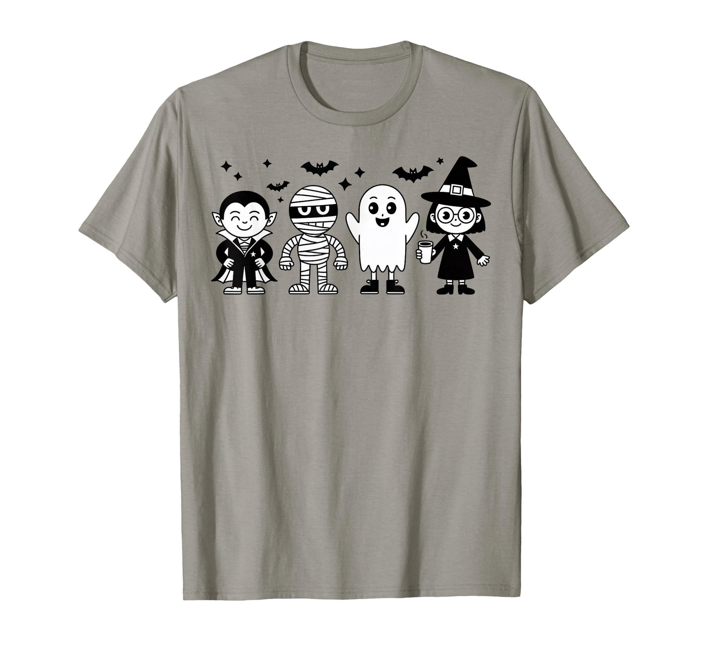 Line Art Witch Ghost Mummy Vampire for Halloween T-Shirt